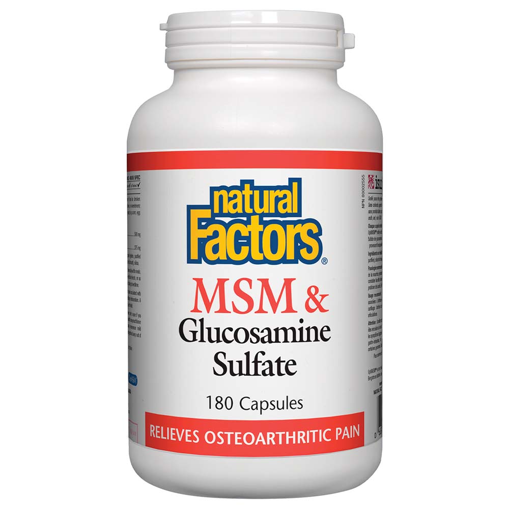 Natural Factors MSM & Glucosamine Sulfate, 180 Capsules