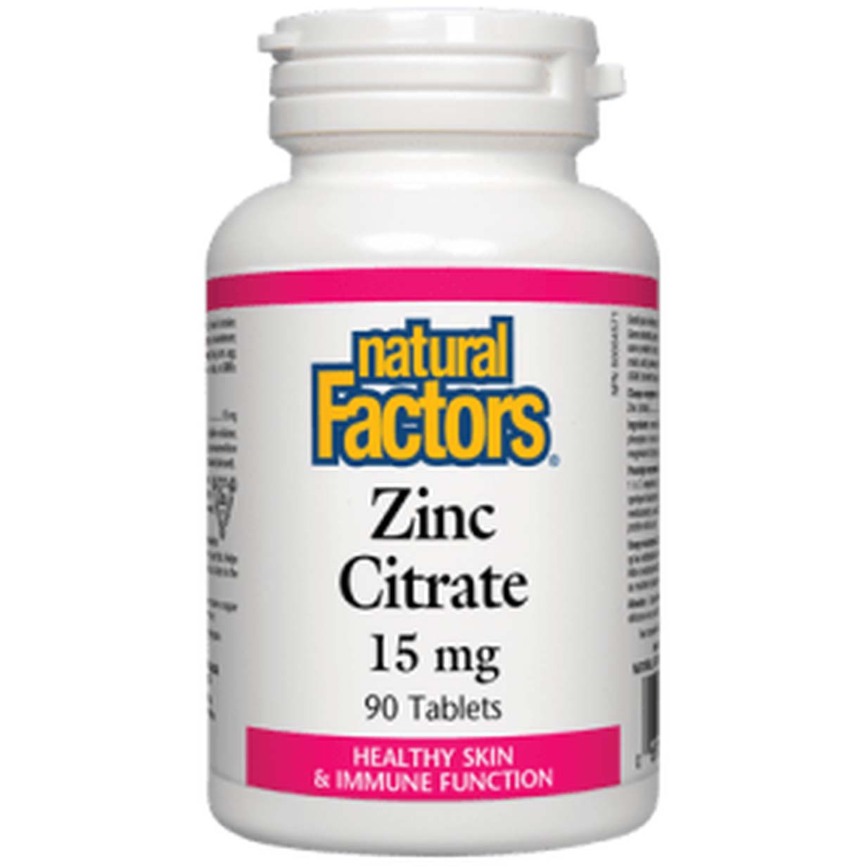 Natural Factors Zinc Citrate 90 Tablets 15 mg