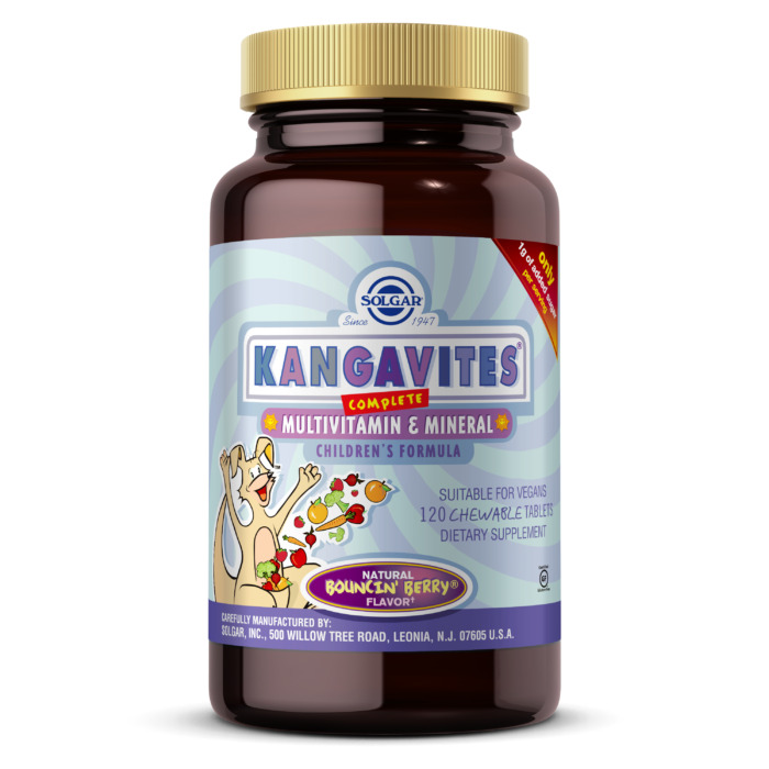 Solgar Kangavites Complete Multivitamin and Mineral Bouncin Berry 120 Chewable Tablets