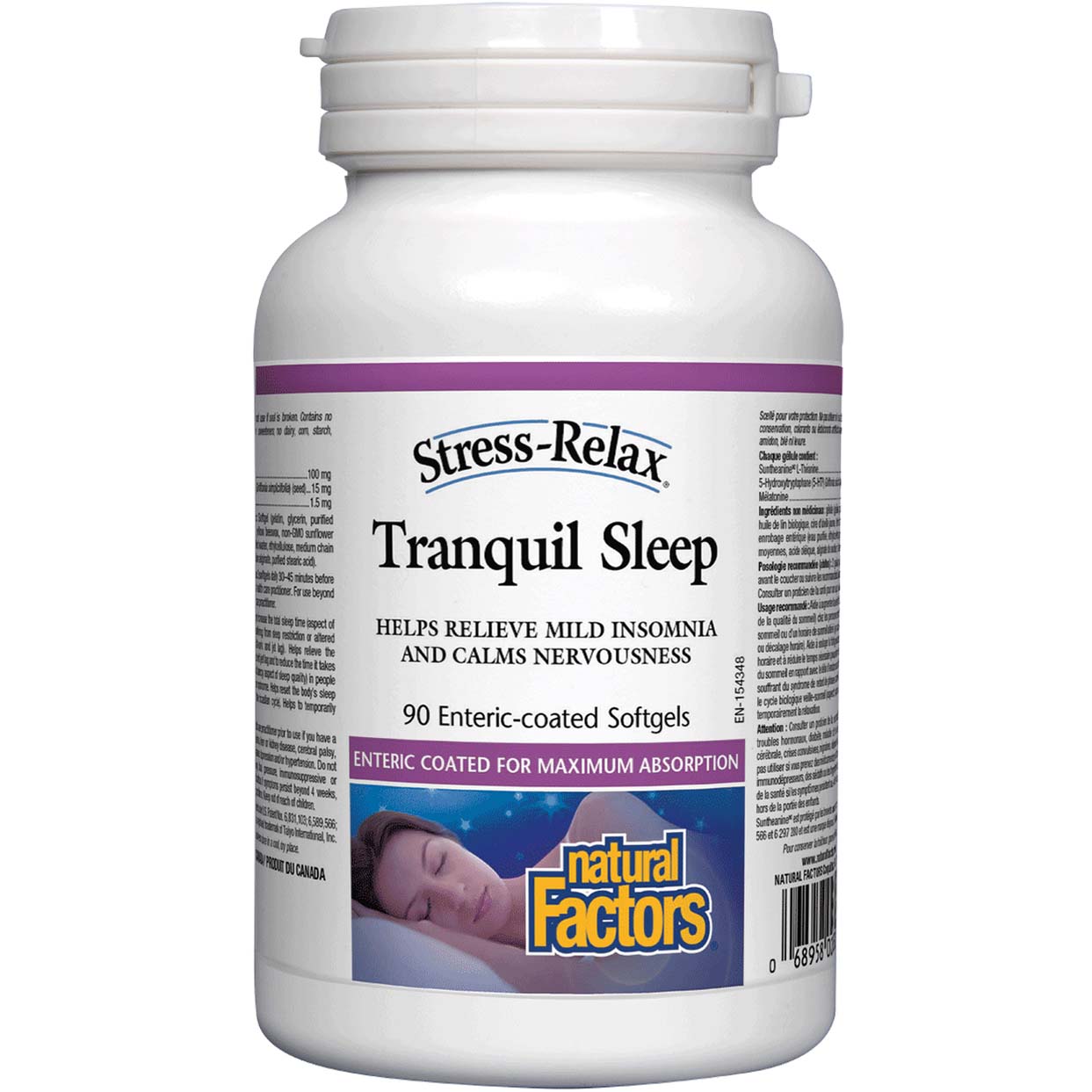Natural Factors Stress Relax Tranquil Sleep90 Enteric Coated 90 Softgels