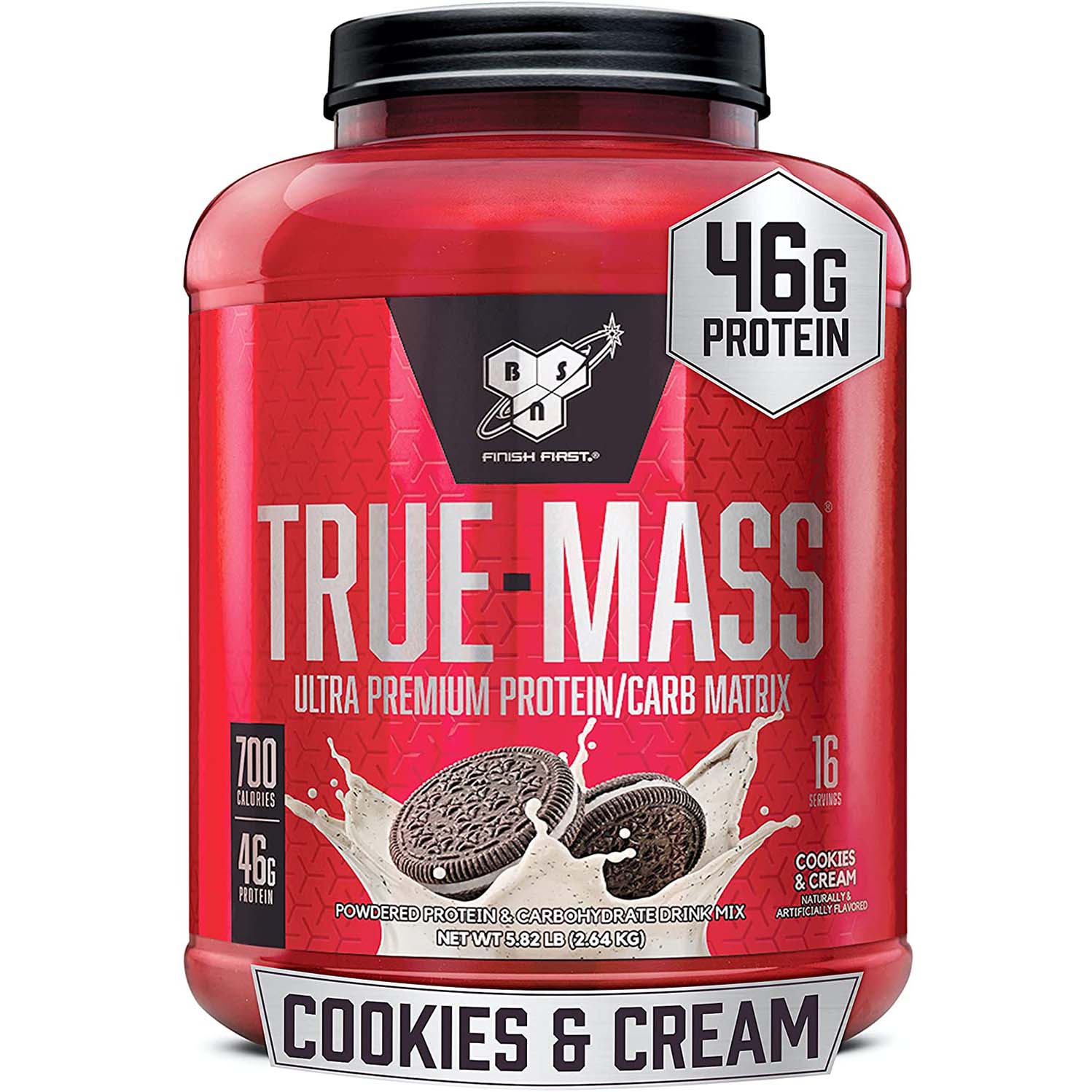 Bsn True mass Weight Gainer, Cookies and Cream, 5.82 Lb