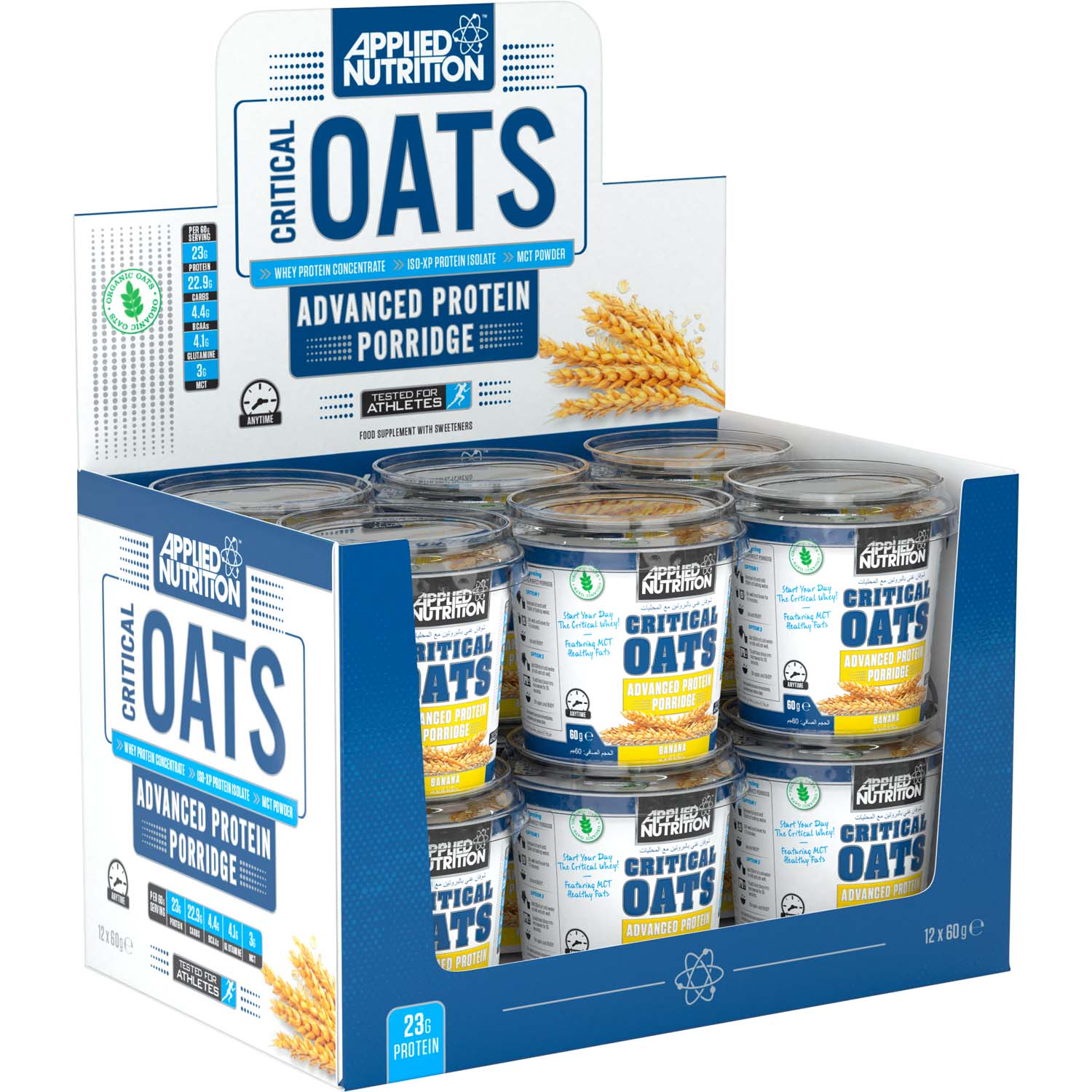 Applied Nutrition Critical Oats, Banana, Box of 12 Pieces