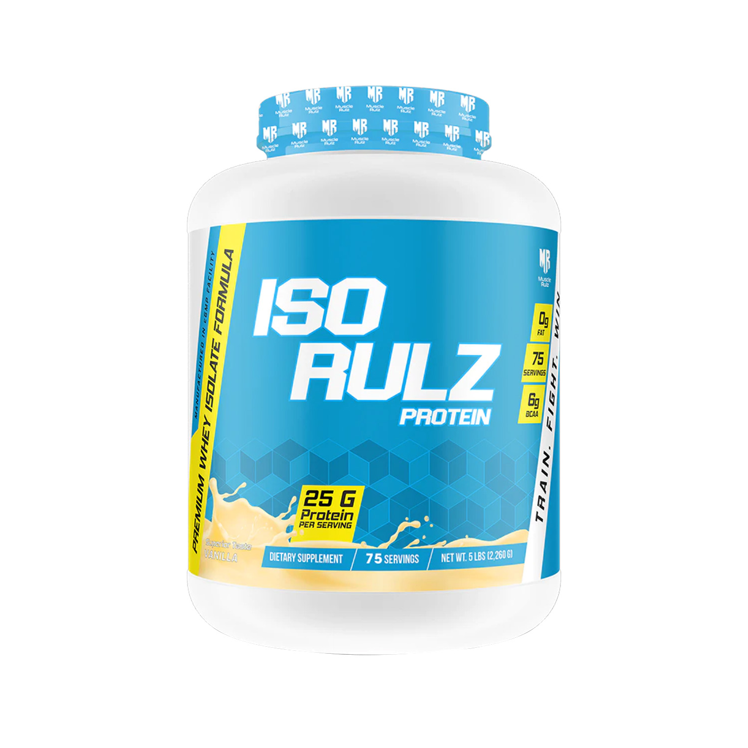 Muscle Rulz Iso Rulz, Vanilla, 5 LB, 25 Gram of Protein, Boost Athletic Performance