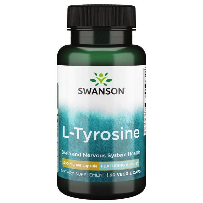 Swanson L Tyrosine Featuring AjiPure 60 Veggie Capsules 500 mg