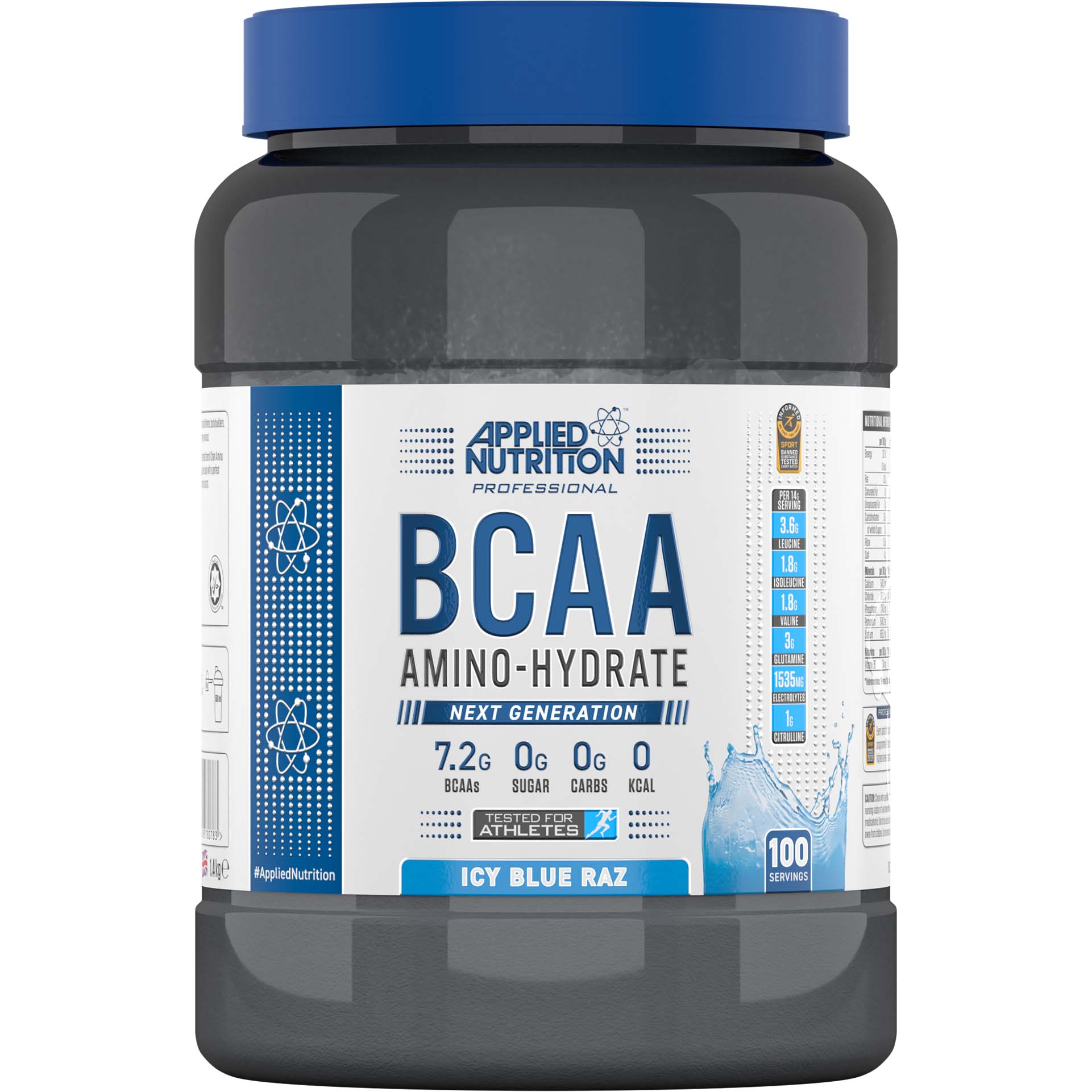 Applied Nutrition BCAA Amino Hydrate, Icy Blue Raz, 100 Serving