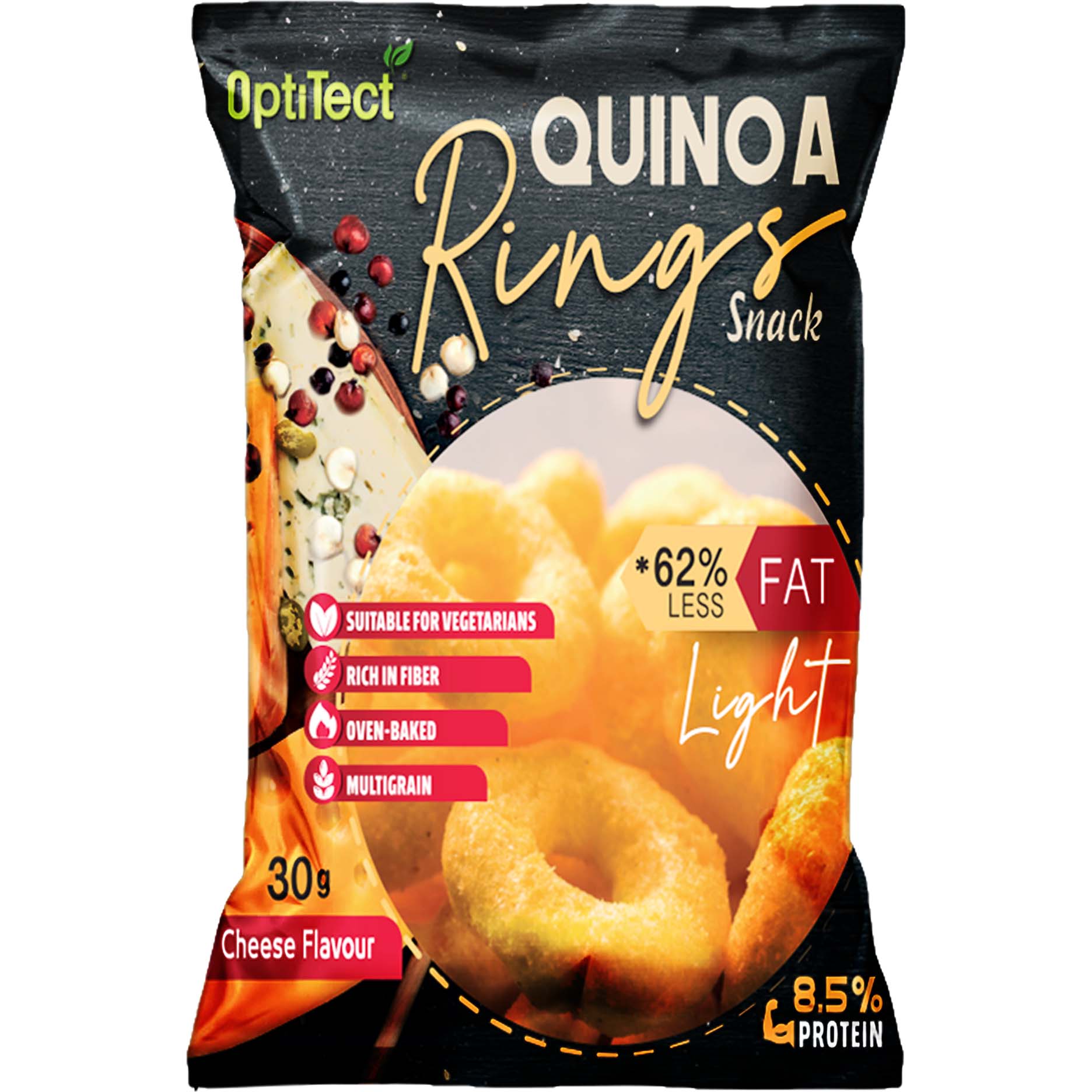 Optitect Quinoa Rings Snack 30 Gm Cheese