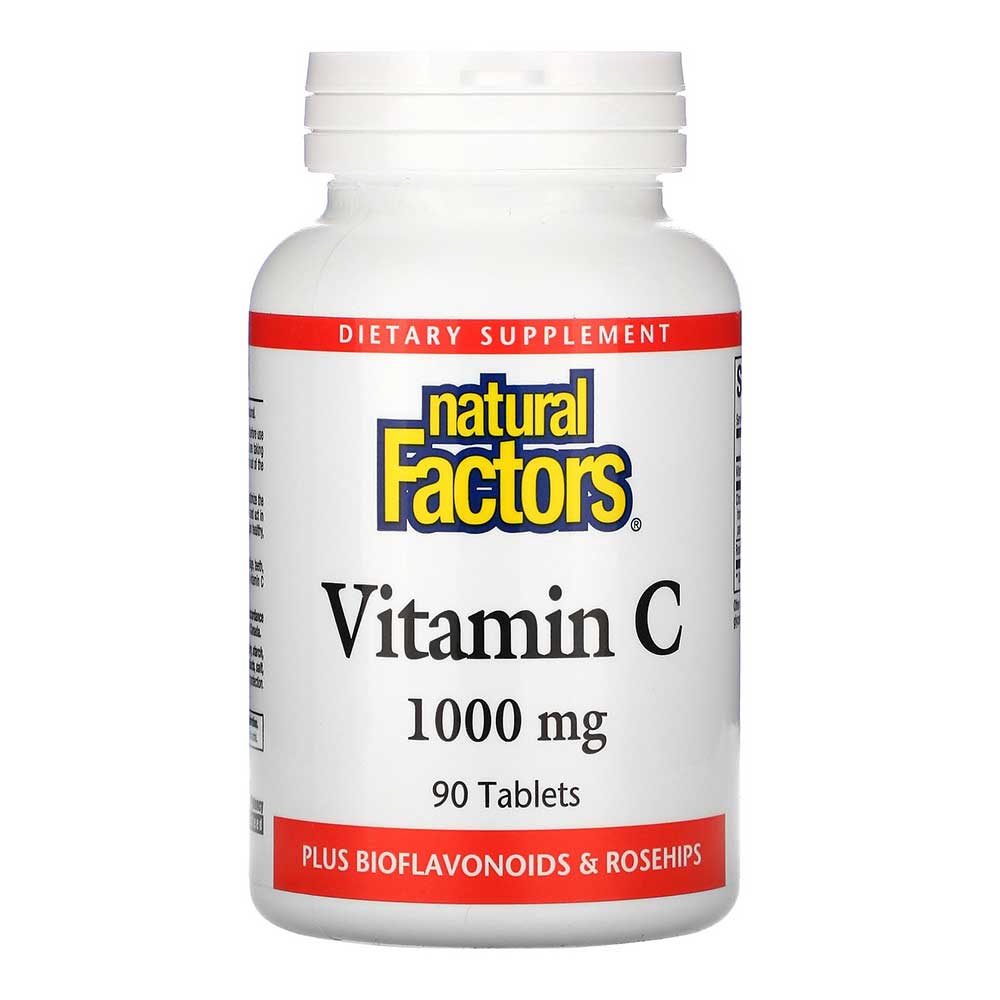 Natural Factors Vitamin C Plus Bioflavonoids & Rosehips 90 Tablets 1000 mg