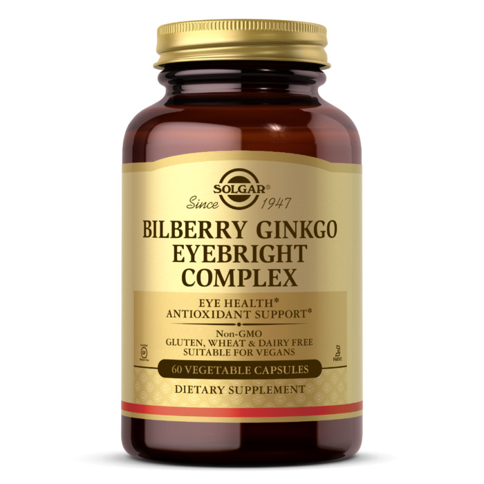 Solgar Bilberry Ginkgo Eyebright Complex, 60 Vegetable Capsules