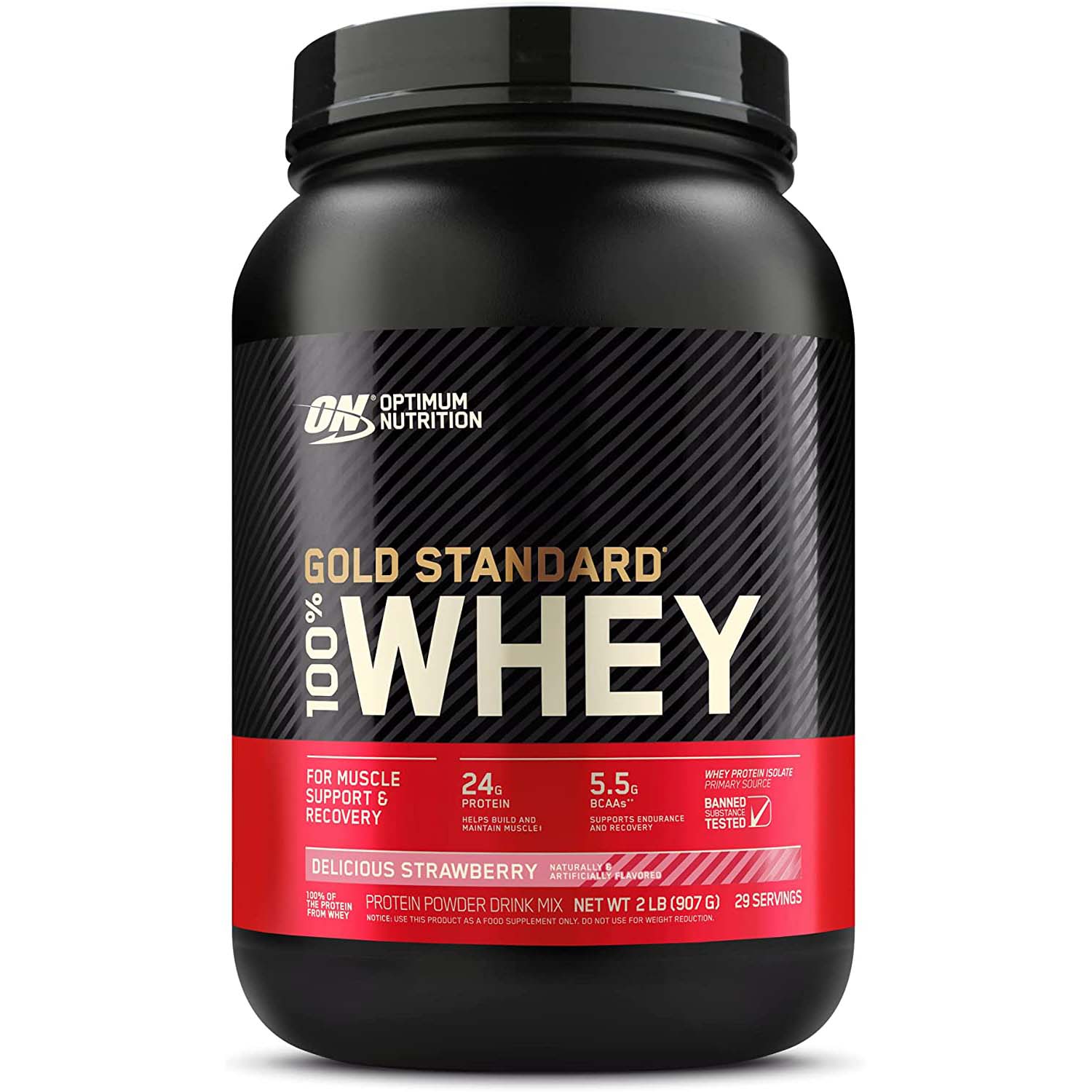 Optimum Nutrition Gold Standard 100% Whey Protein 2 LB Delicious Strawberry
