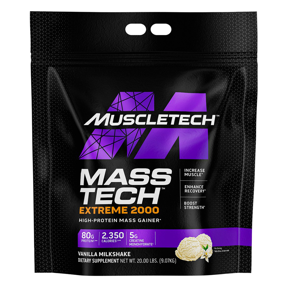 Muscletech Mass Tech Extreme 2000, Vanilla Milkshake, 20 LB