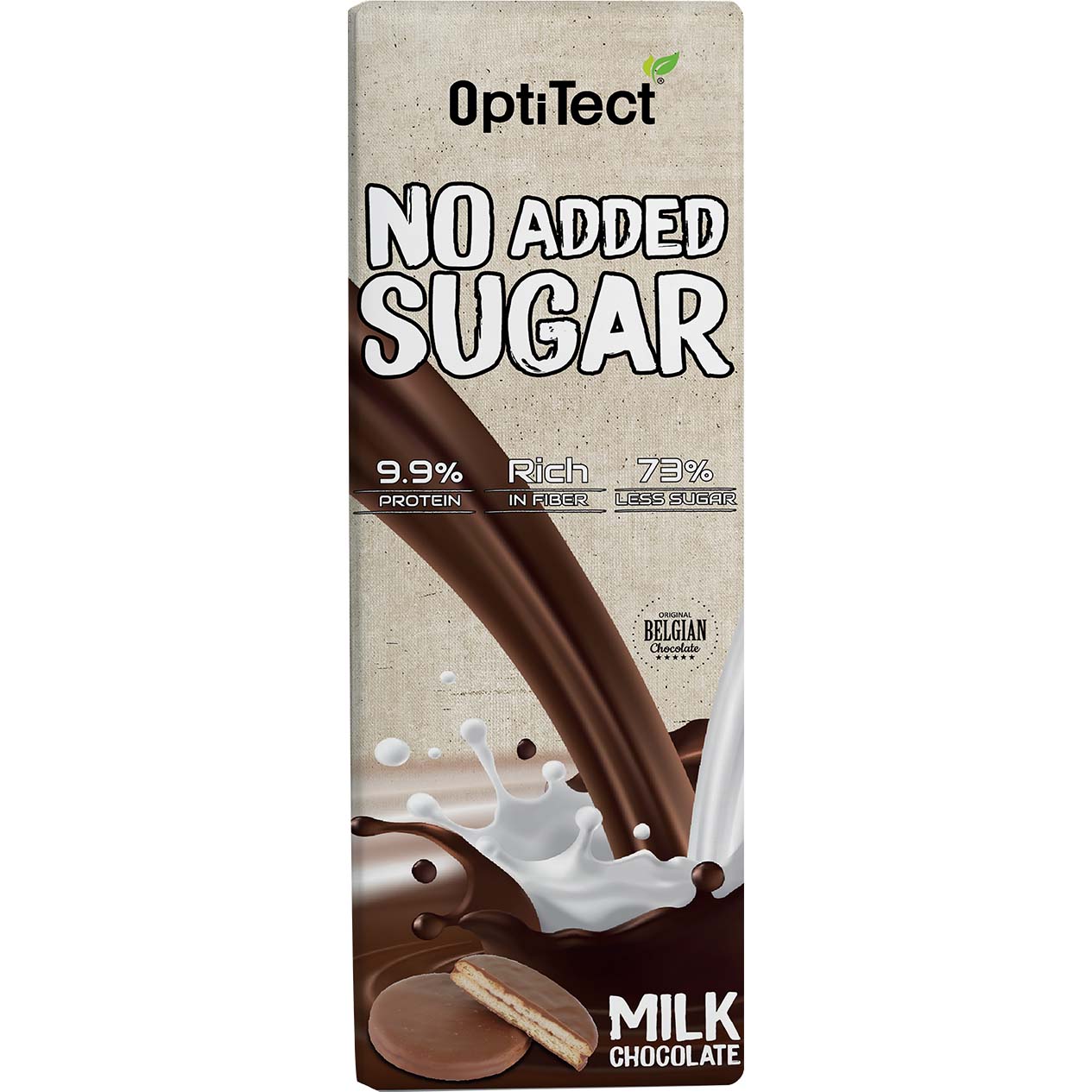 Optitect No Added Sugar Cookies, Milk Chocolate, 1 Bar