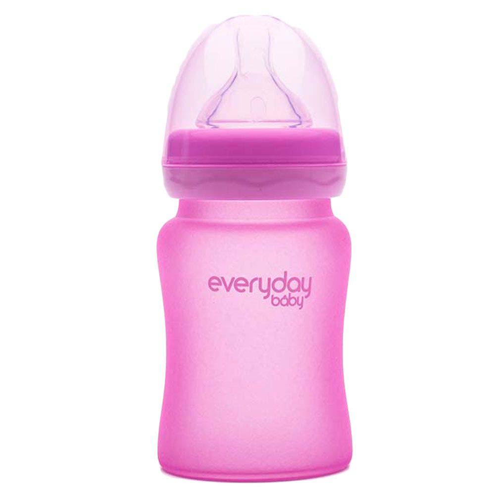 Everyday Baby  Glass Heat Sensing Baby Bottle 150 ML Pink