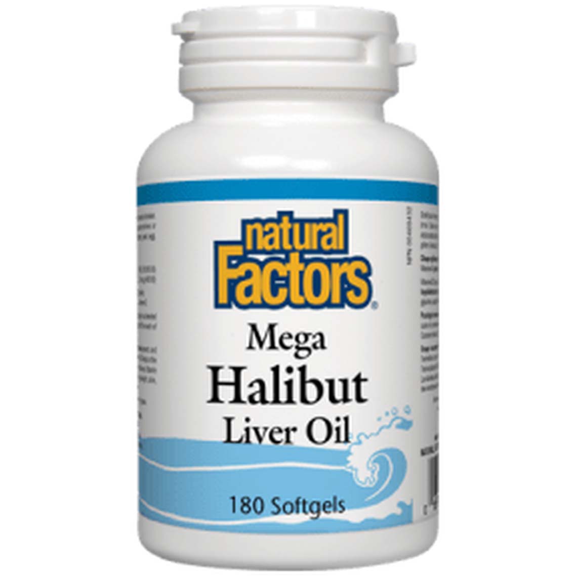 Natural Factors Mega Halibut Liver Oil, 180 Softgels