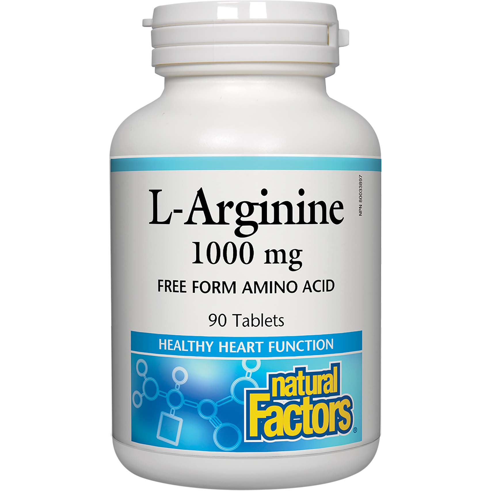 Natural Factors L-Arginine, 90 Tablets, 1000 mg