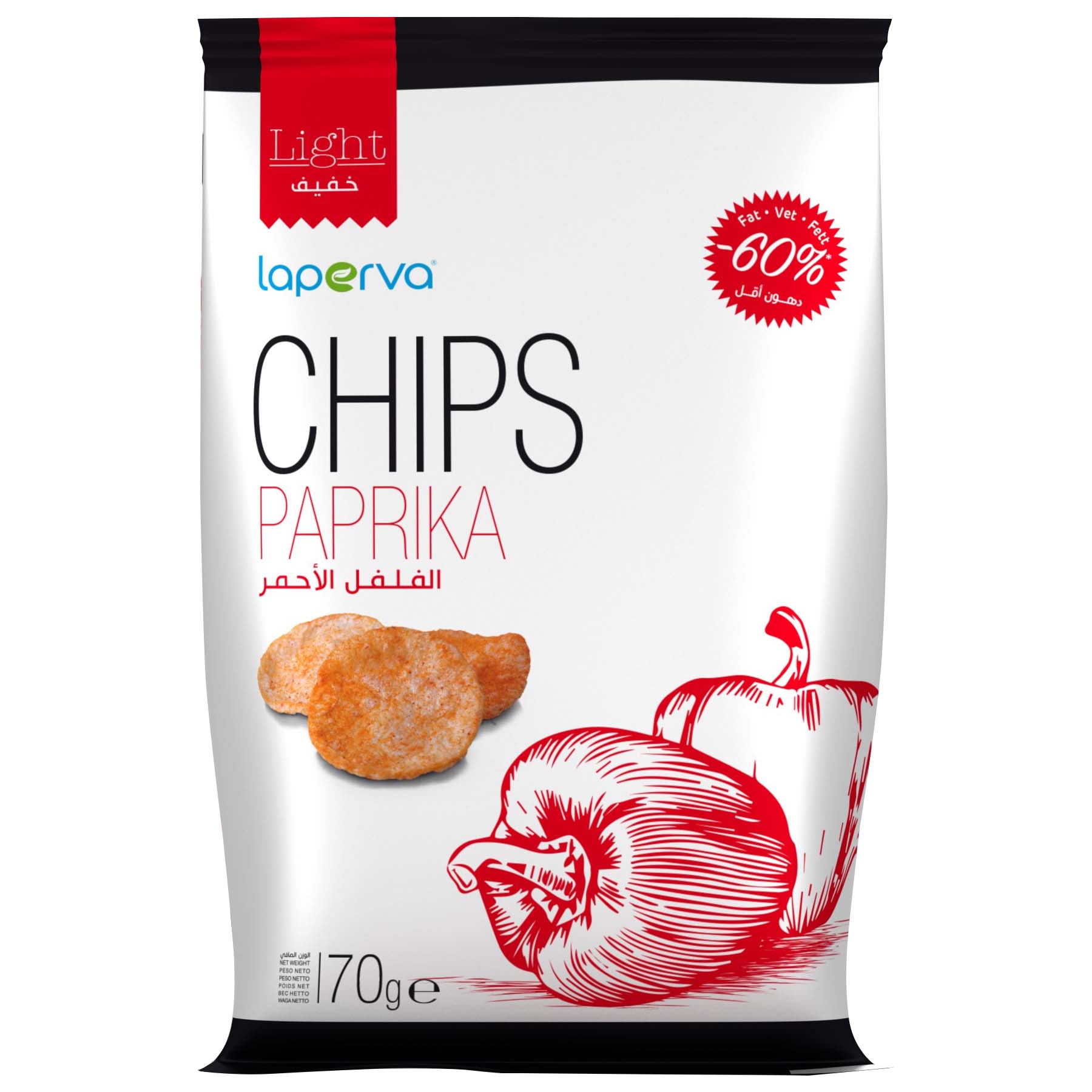 Laperva Light Chips, Paprika, 70 Gm