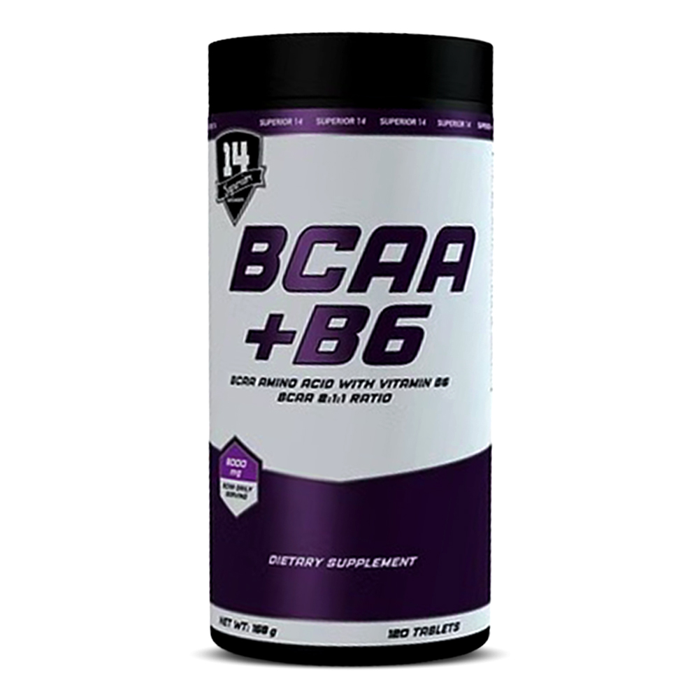 سوبيريور 14 بي سي إيه إيه + فيتامين B6, 120 حبة, تعزيز تعافي العضلات, إنتاج الطاقة وتقويه العضلات