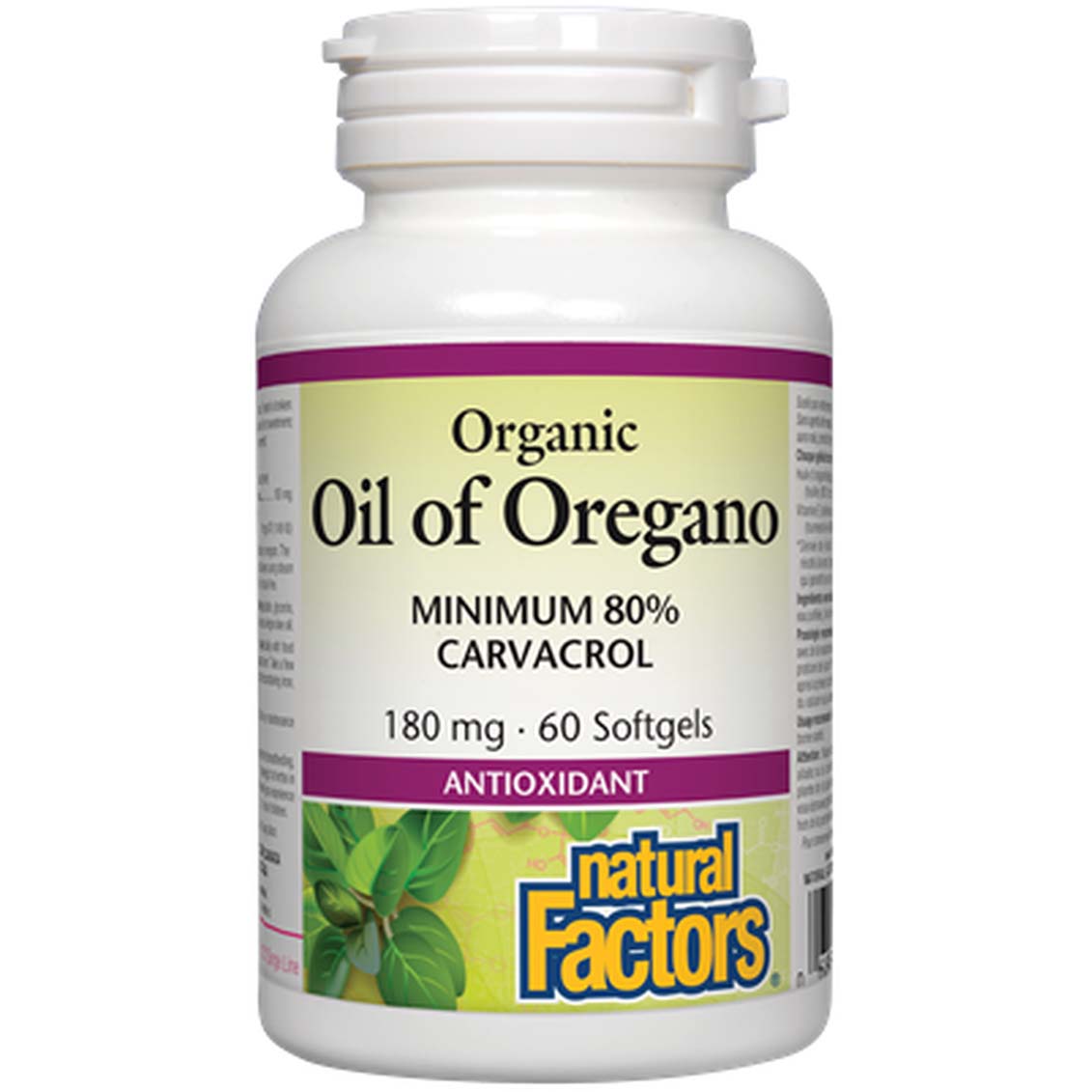 Natural Factors Oil Of Oregano, 180 mg, 60 Softgels