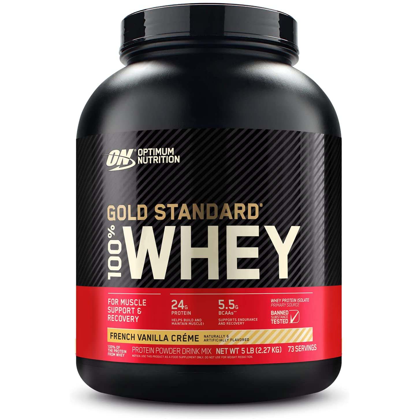 Optimum Nutrition Gold Standard 100% Whey Protein, French Vanilla, 5 LB