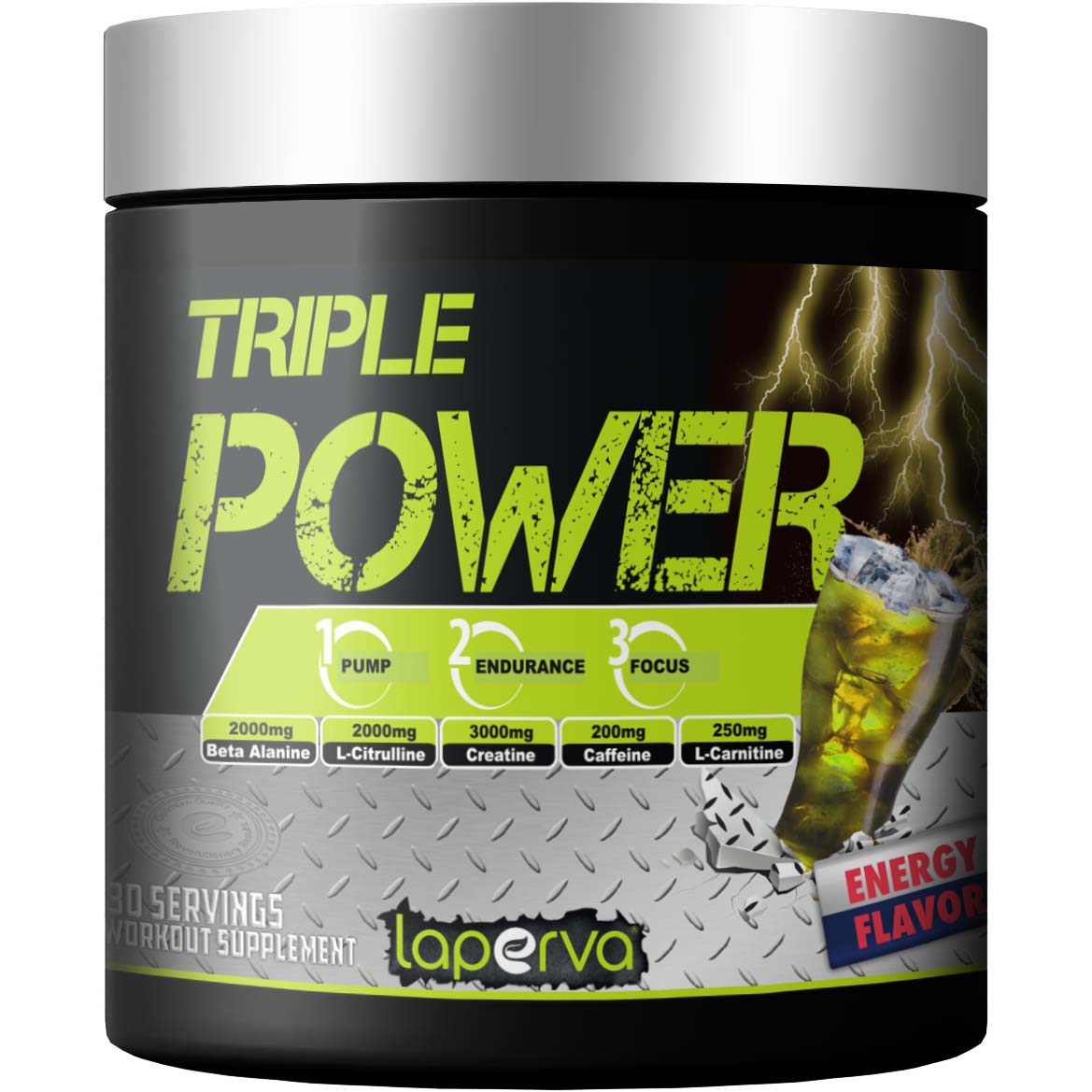 Laperva Triple Power Pre-Workout, Energy Flavour, 30