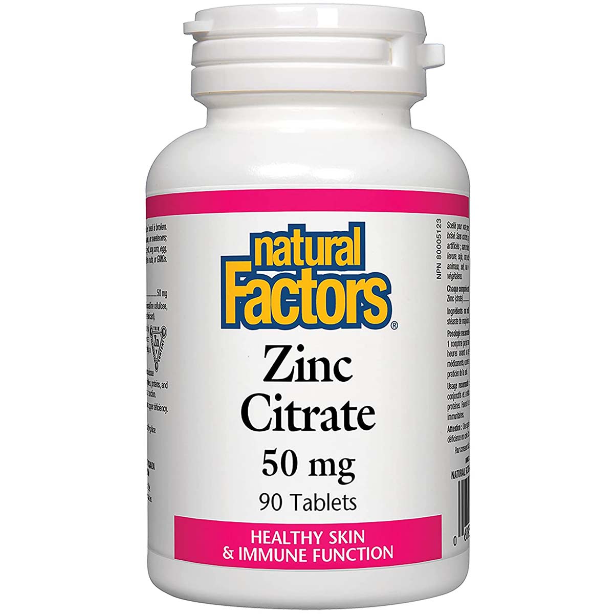 Natural Factors Zinc Citrate, 90 Tablets, 50 mg