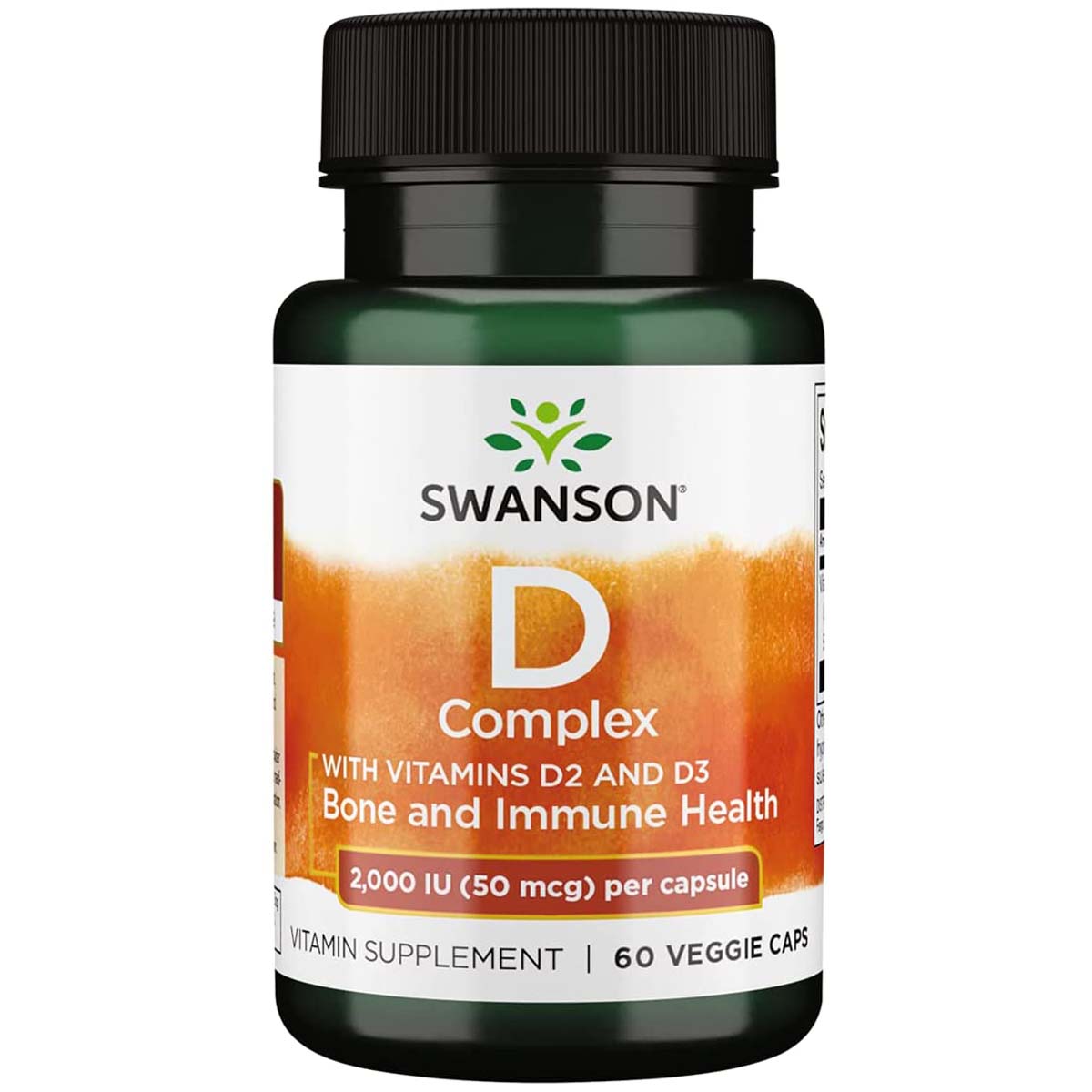 Swanson Vitamin D Complex, 2000 IU 50 mcg, 60 Veggie Capsules