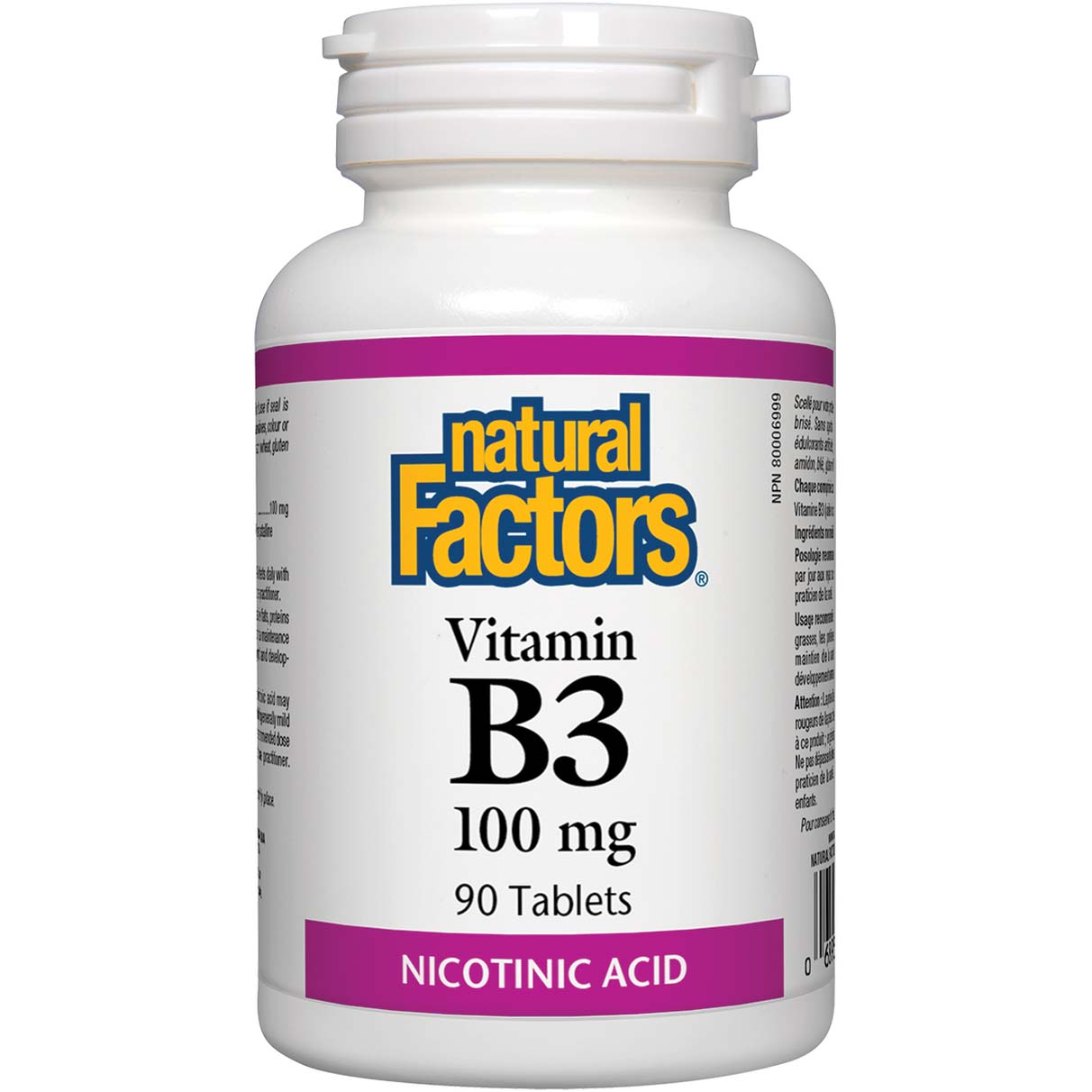 Natural Factors Vitamin B3, 100 mg, 90 Tablets