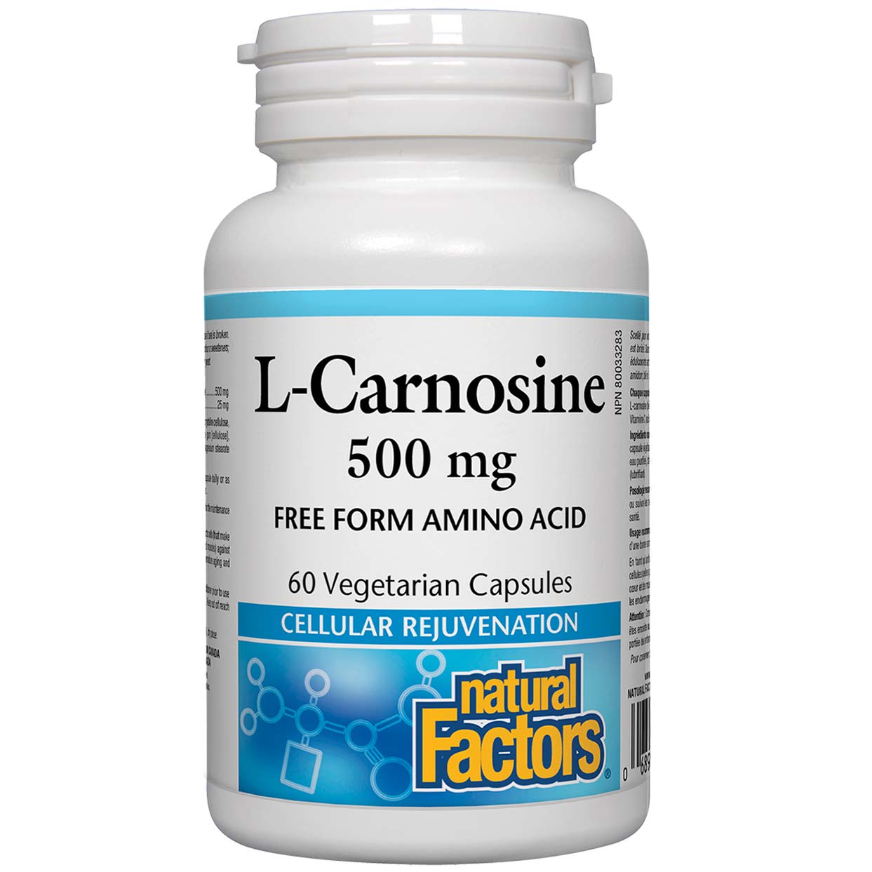 Natural Factors L-carnosine, 500 mg, 60 Veggie Capsules