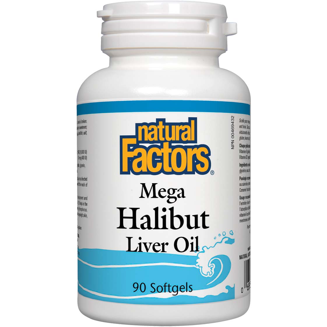 Natural Factors Mega Halibut Liver Oil, 90 Softgels