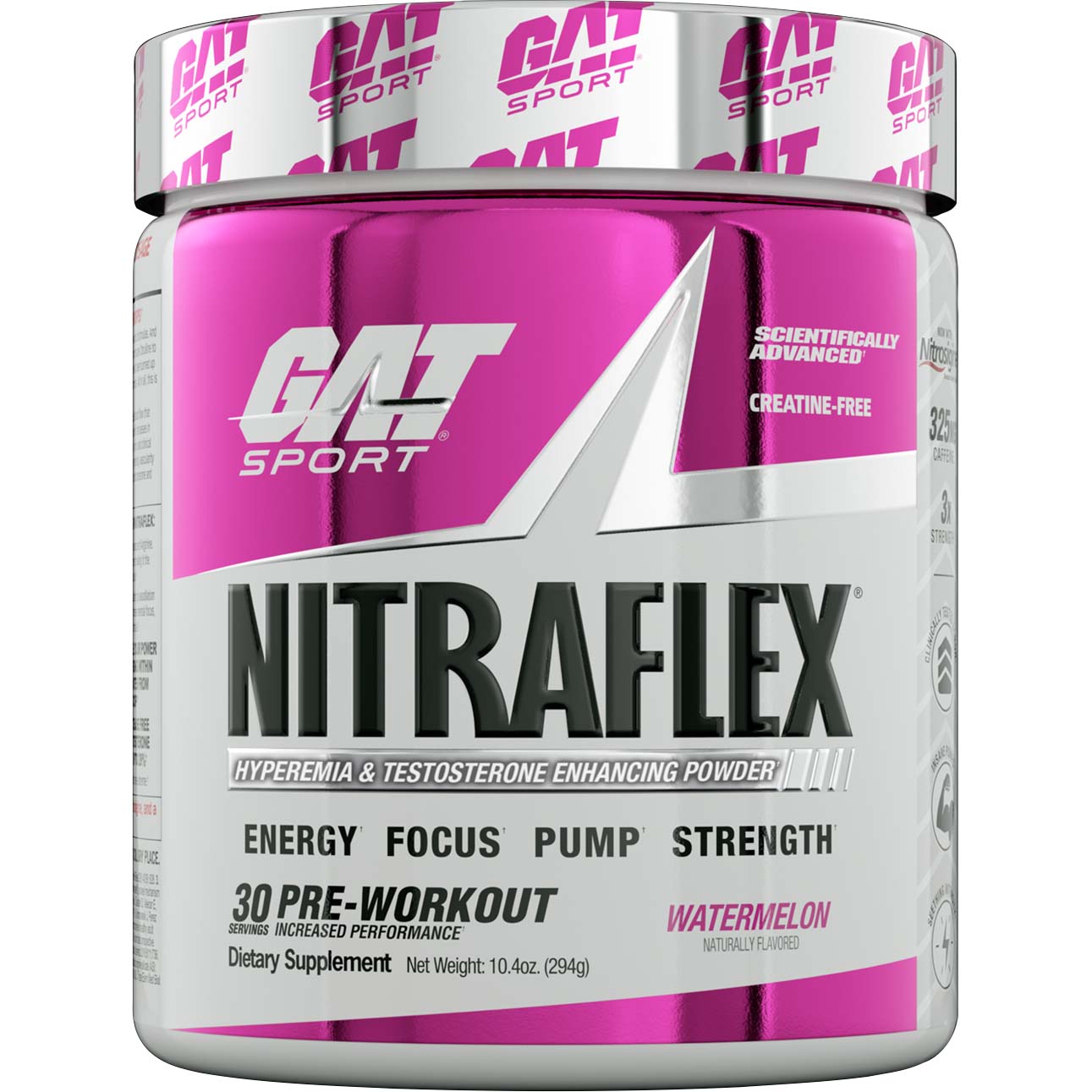 Gat Sport Nitraflex Testosterone Boosting Powder, Watermelon, 30