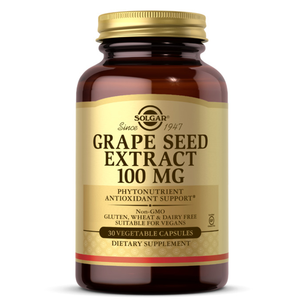Solgar Grape Seed Extract, 100 mg, 30 Vegetable Capsules