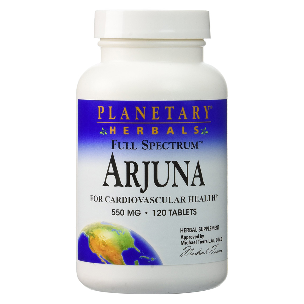 Planetary Herbals Arjuna Full Spectrum, 500 mg, 120 Tablets, Support Heart Health