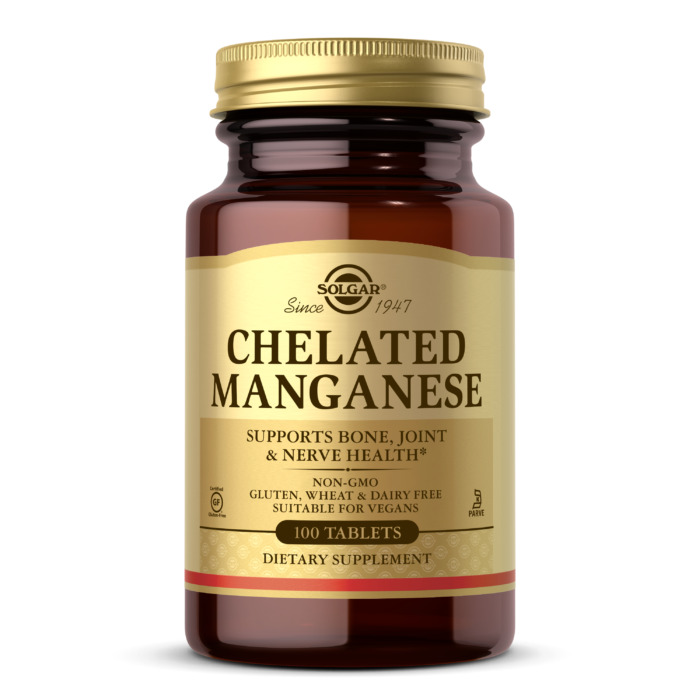 Solgar Chelated Manganese, 100 Tablets