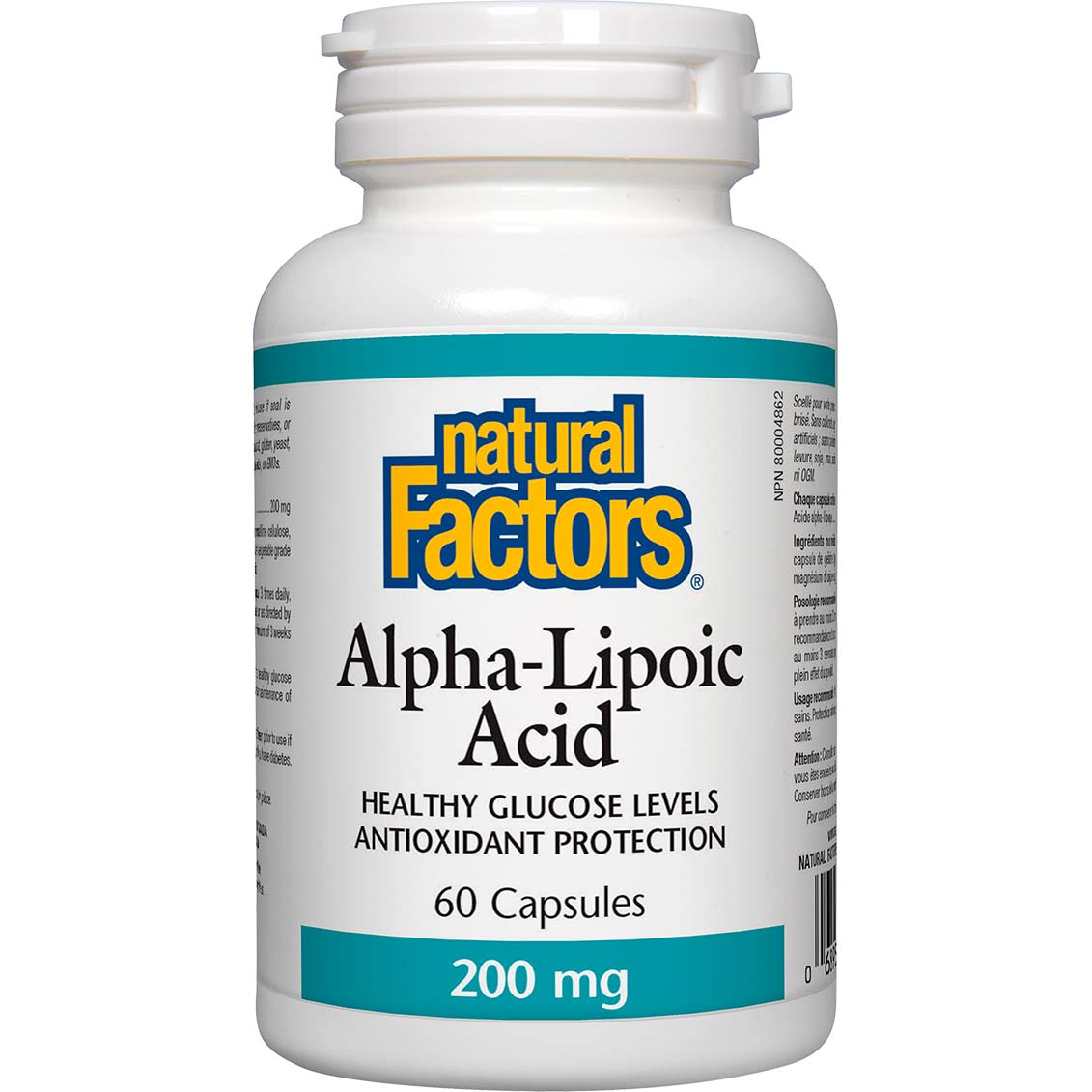 Natural Factors Alpha Lipoic Acid, 200 mg, 60 Capsules