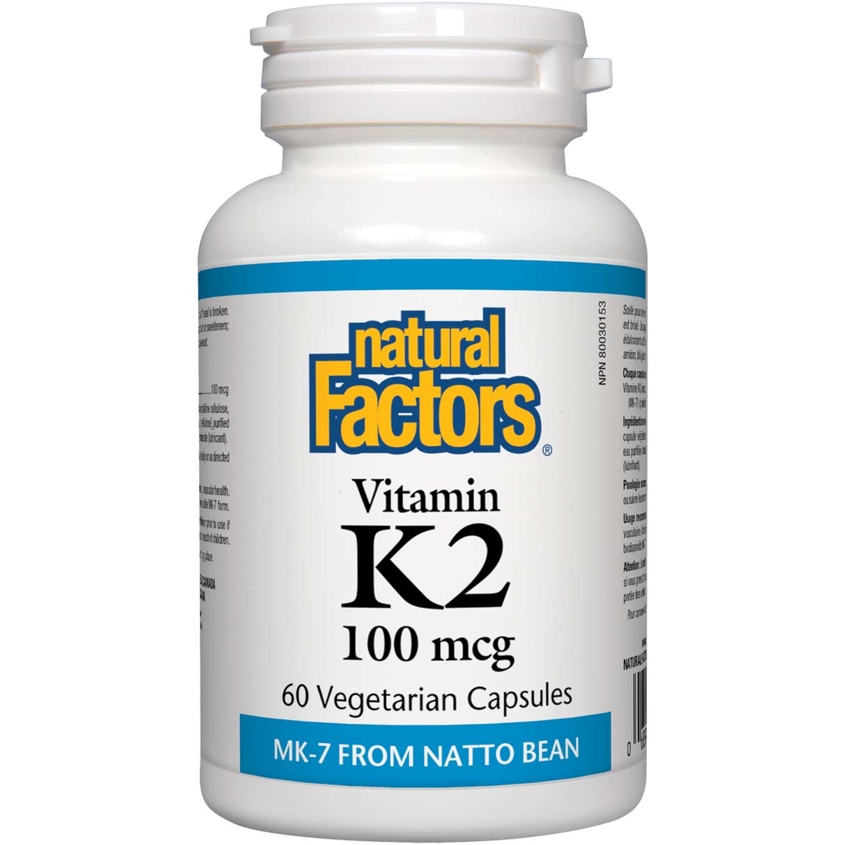 ناتشورال فاكتورز فيتامين K2, 100 مكجم, 60 كبسولات نباتية