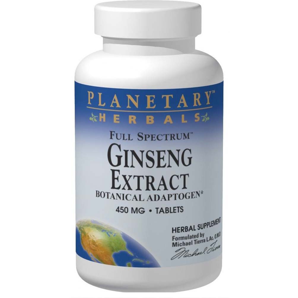 Planetary Herbals Ginseng Extract Full Spectrum, 450 mg, 45 Tablets
