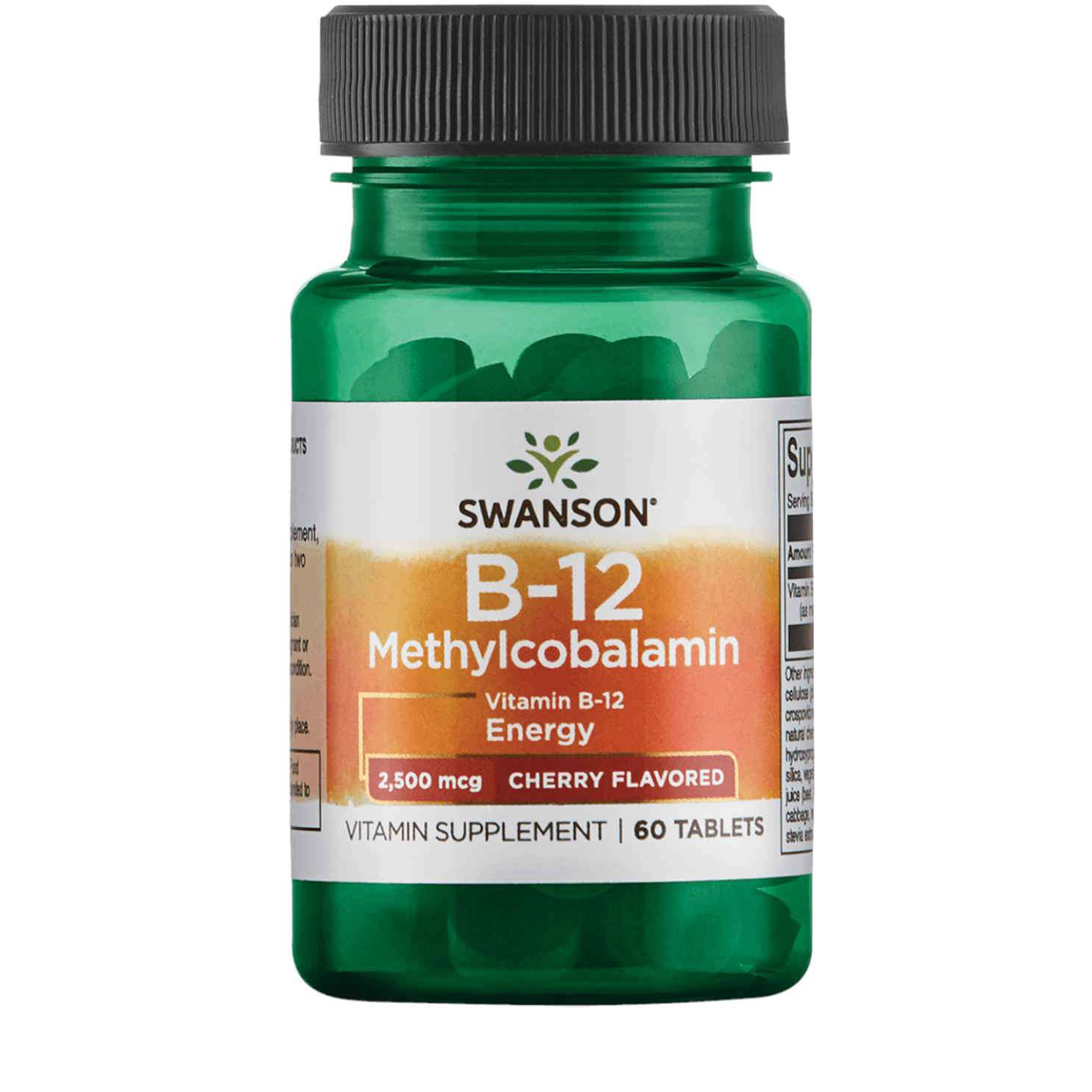 Swanson Vitamin B12 Methylcobalamin Cherry Flavor, 2500 mcg, 60 Tablets