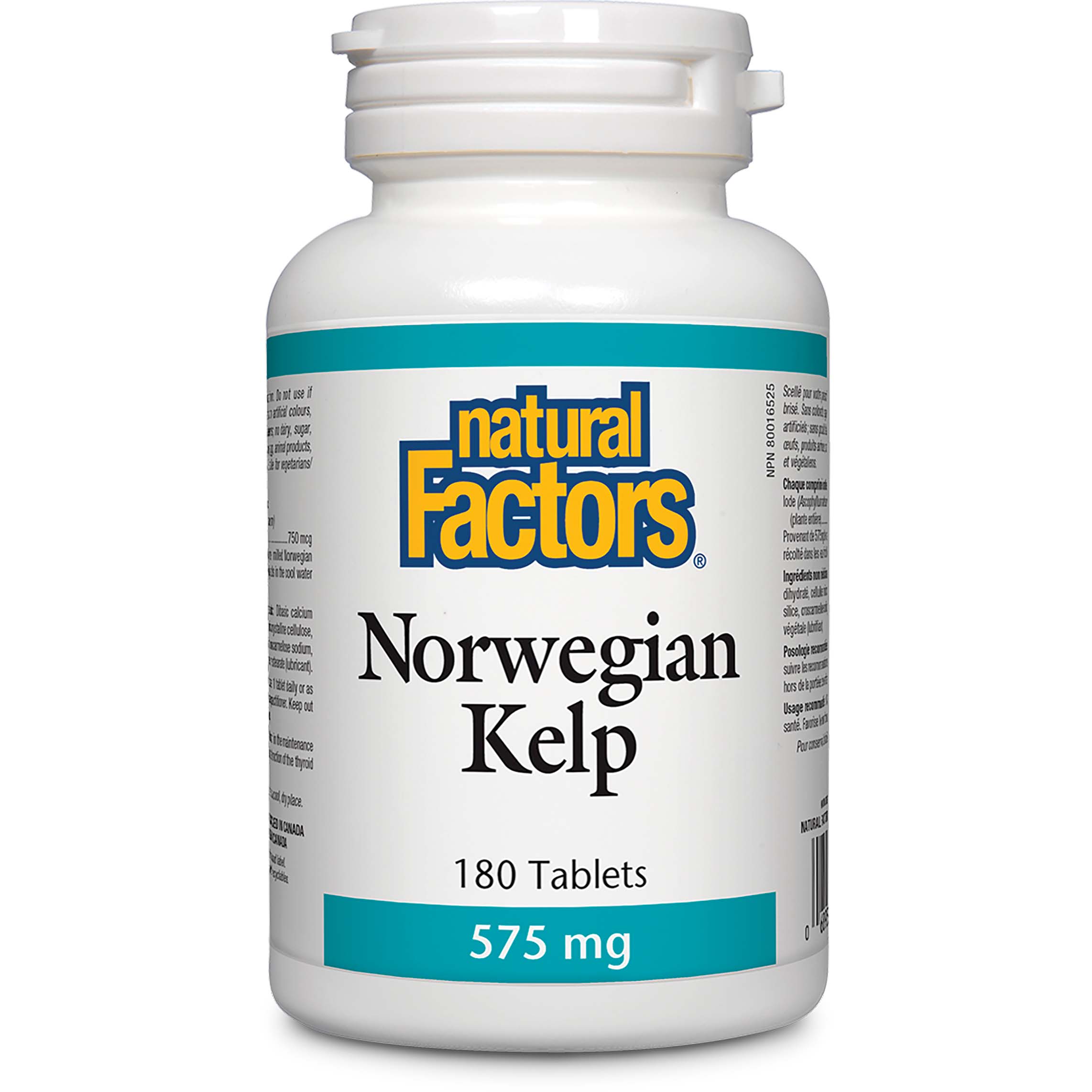 Natural Factors Norwegian Kelp, 575 mg, 180 Tablets