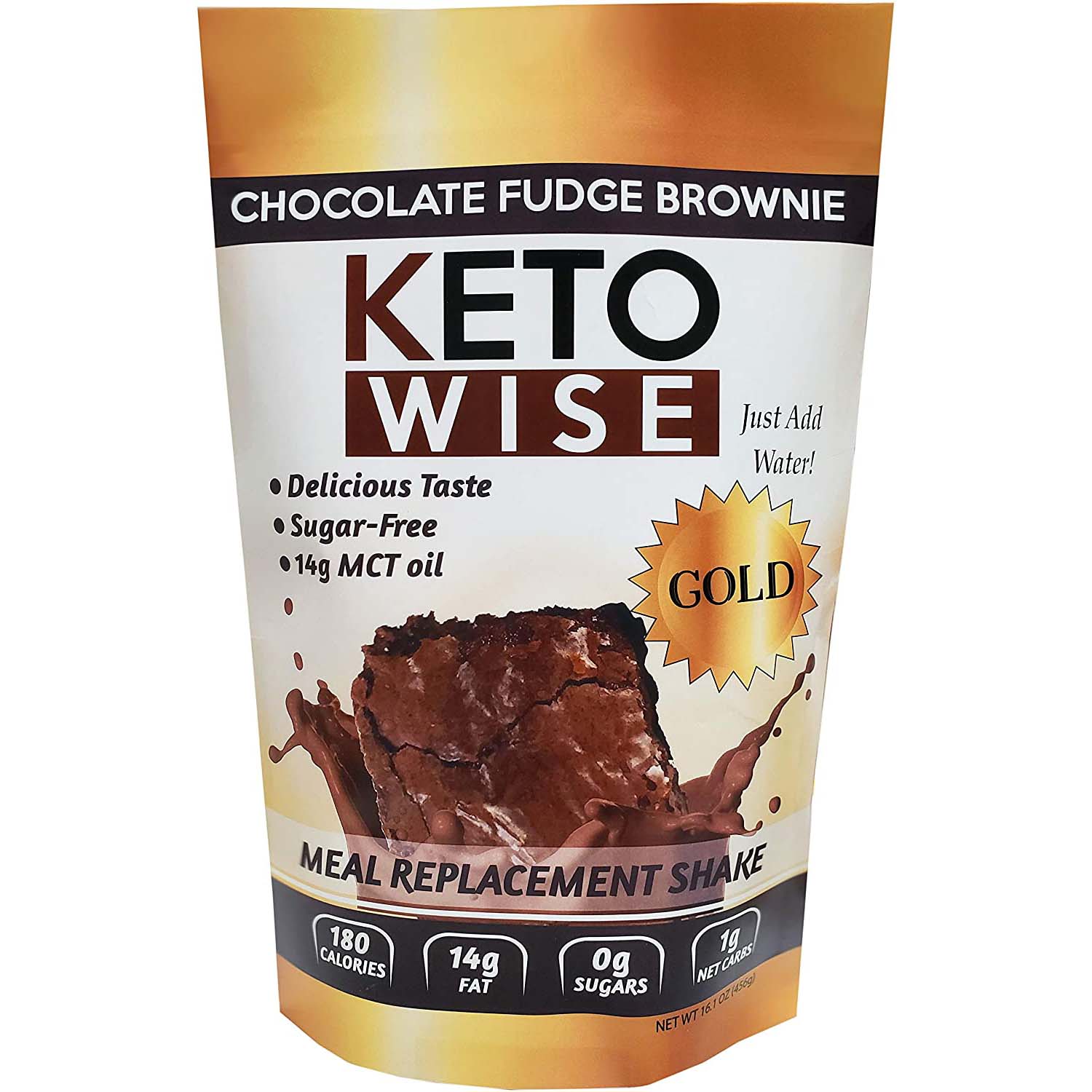 Keto Wise Meal Replacement Shake, Chocolate Fudge Brownie, 456 Gm