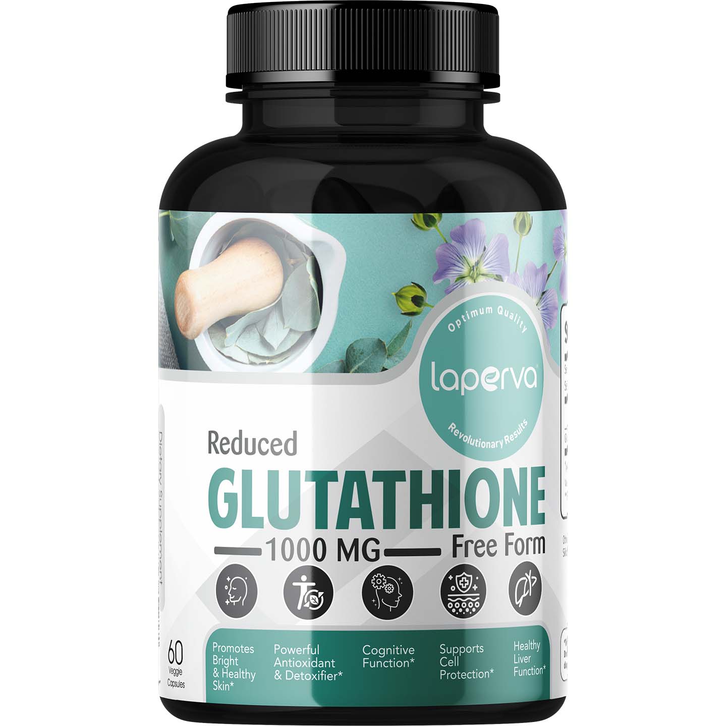 Laperva Reduced Glutathione 1000 mg 60 Veggie Capsules