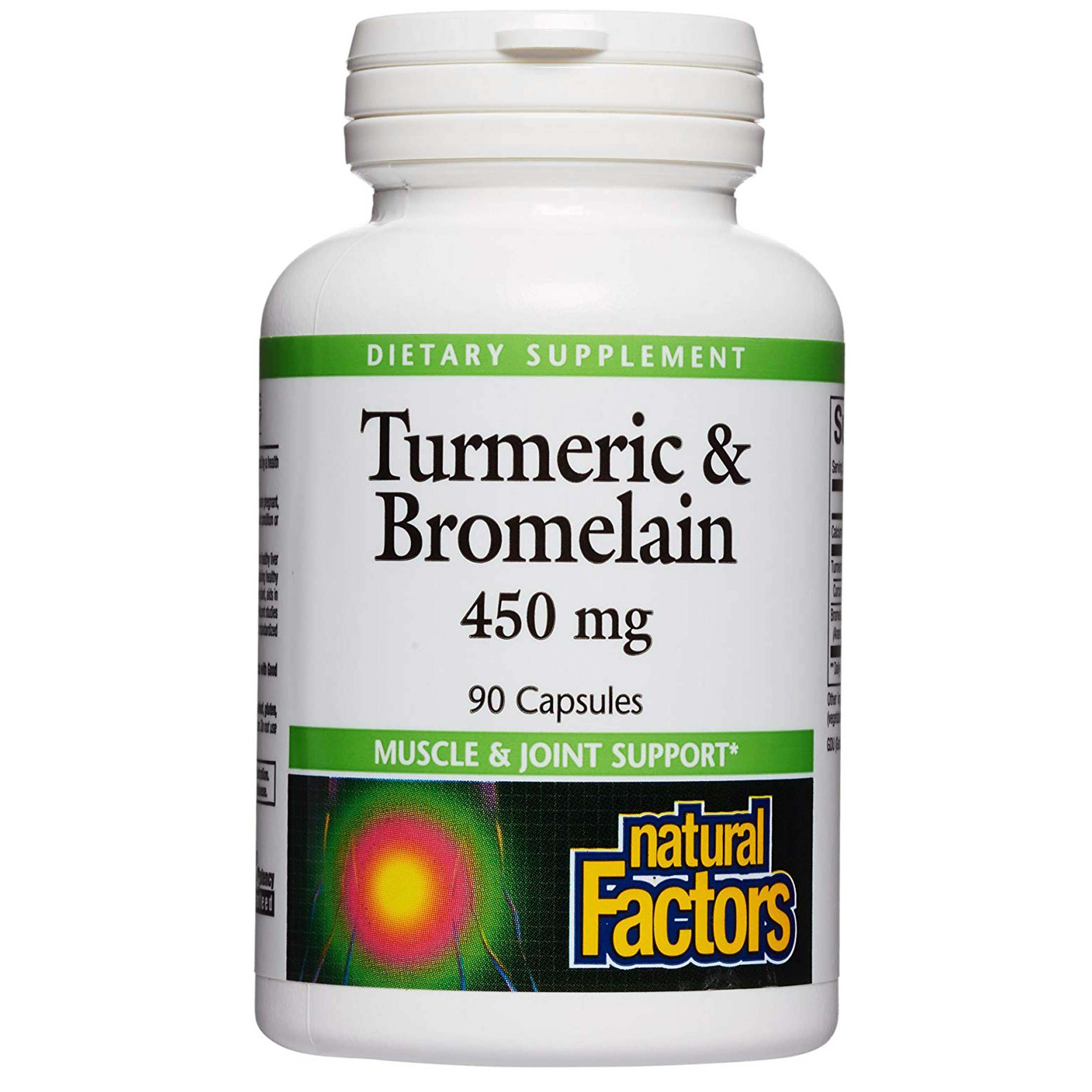 Natural Factors Turmeric & Bromelain 90 Capsules 450 mg