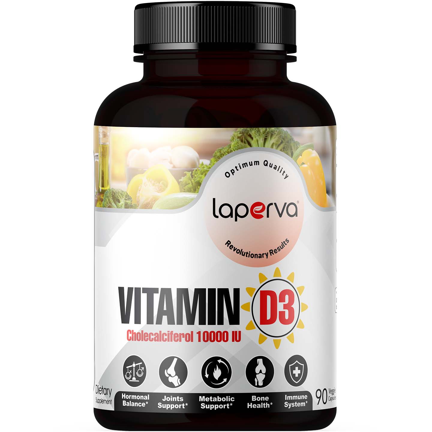 Laperva Vitamin D3 Cholecalciferol 90 Veggie Capsules 10000 IU