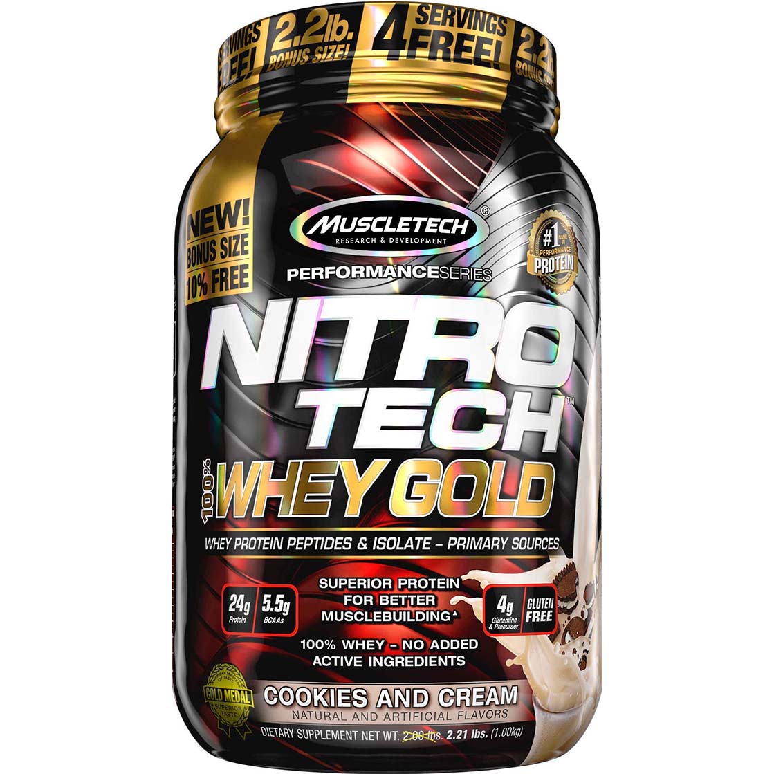 Muscletech Nitro Tech Whey Gold 2.2 LB Cookies and Cream