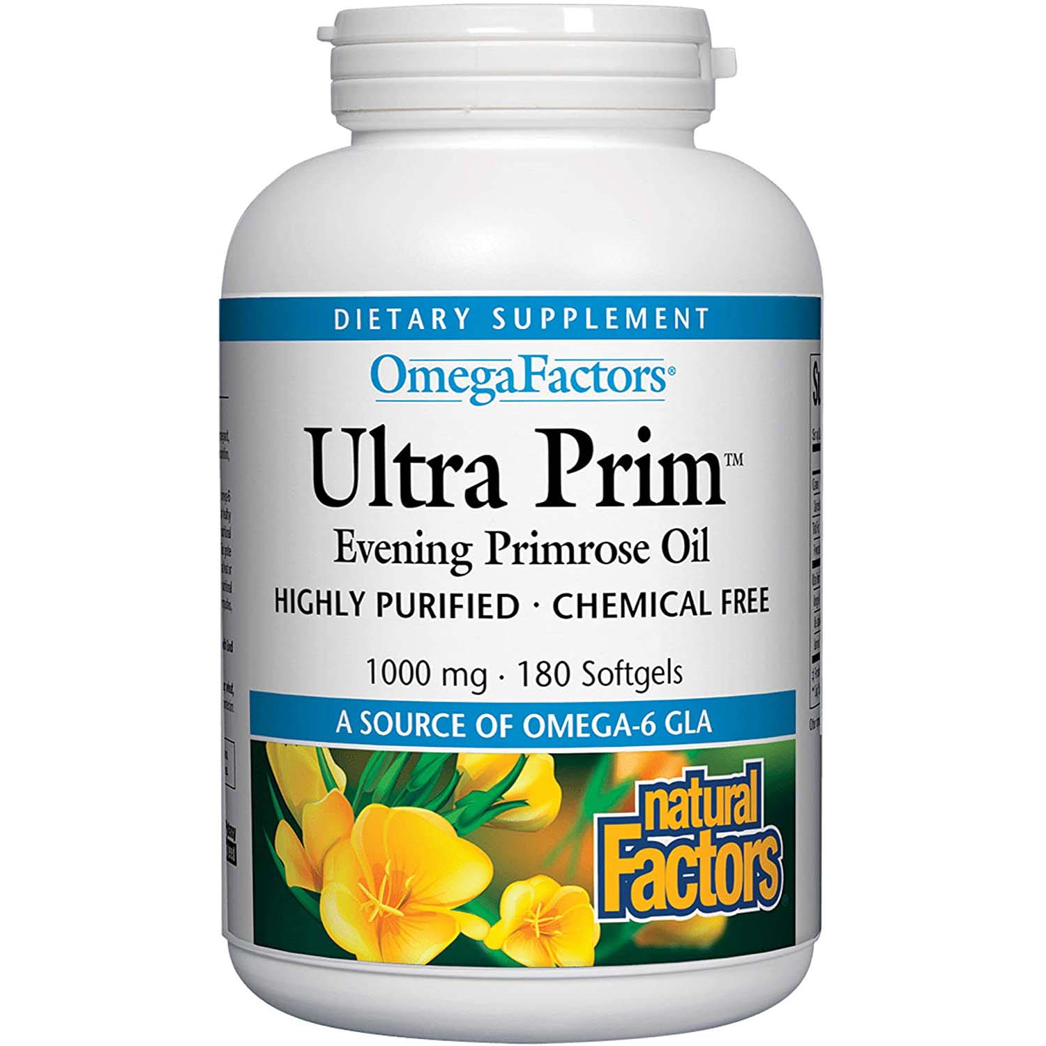 Natural Factors Ultra Prim Evening Primrose Oil, 1000 mg, 180 Softgels