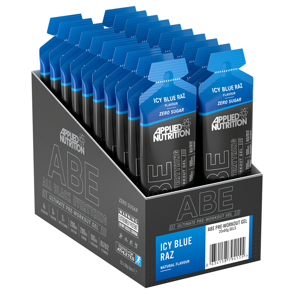 Applied Nutrition ABE Ultimate Pre Workout Gel Box of 20 Pieces Icy Blue Raz