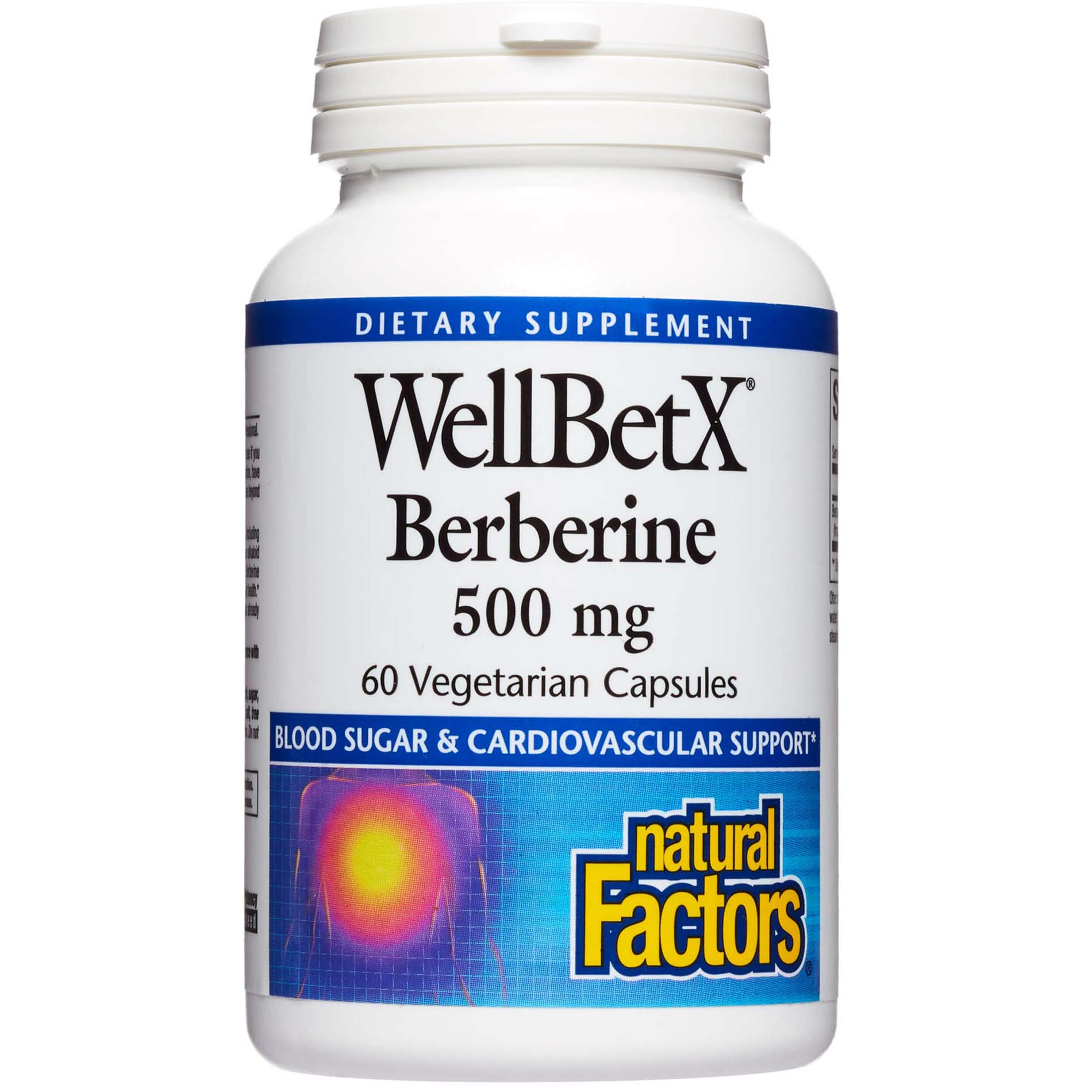 Natural Factors Wellbetx Berberine, 500 mg, 60 Veggie Capsules