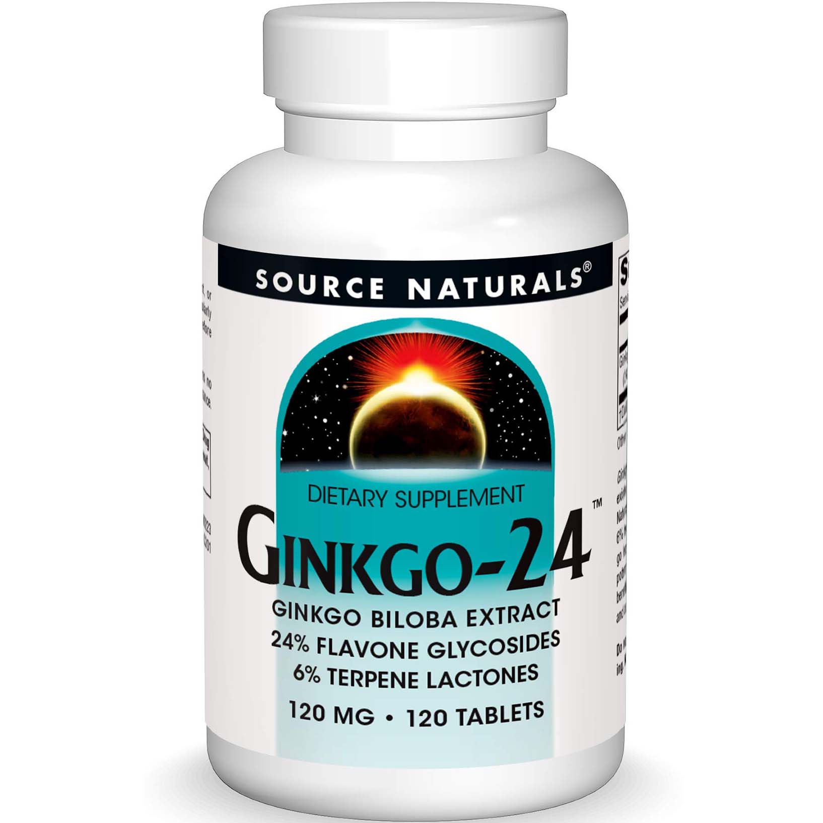 Source Naturals Ginkgo 24 Biloba, 120 mg, 120 Tablets