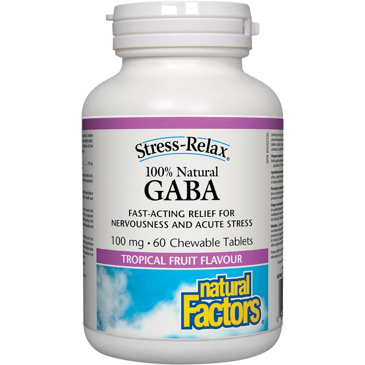 Natural Factors GABA, 100 mg, 60 Chewable Tablets