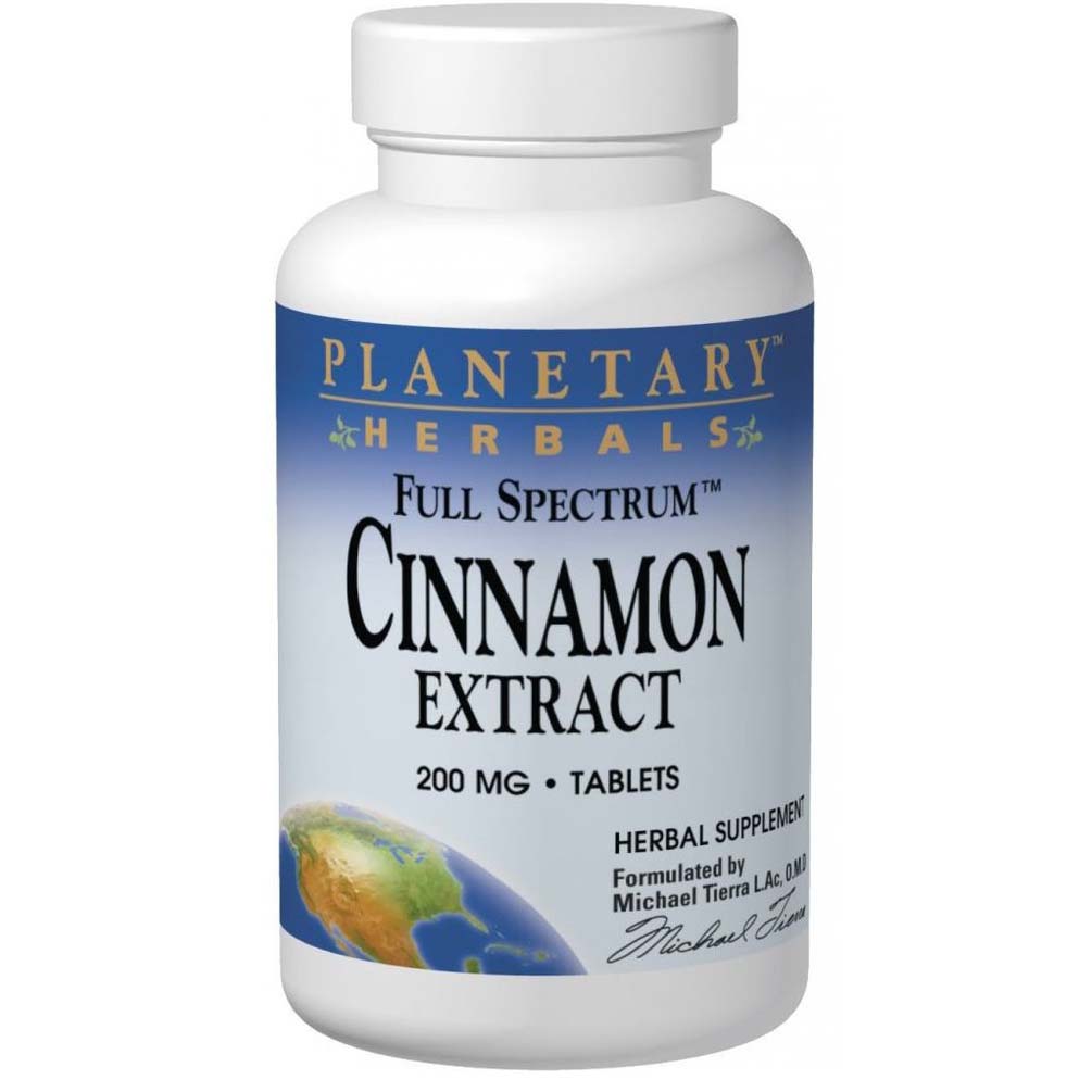 Planetary Herbals Cinnamon Extract Full Spectrum, 200 mg, 60 Tablets