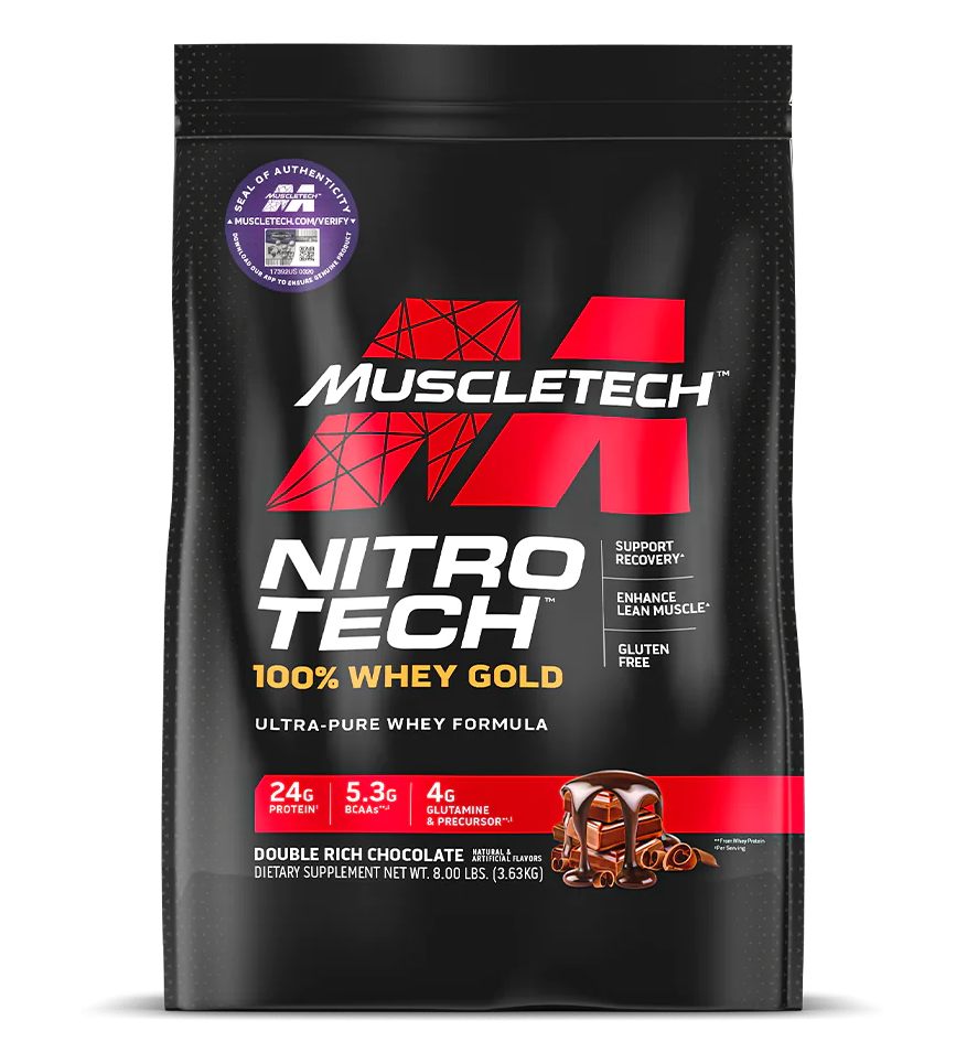 Muscletech Nitro Tech Whey Gold, Double Rich Chocolate, 8 LB