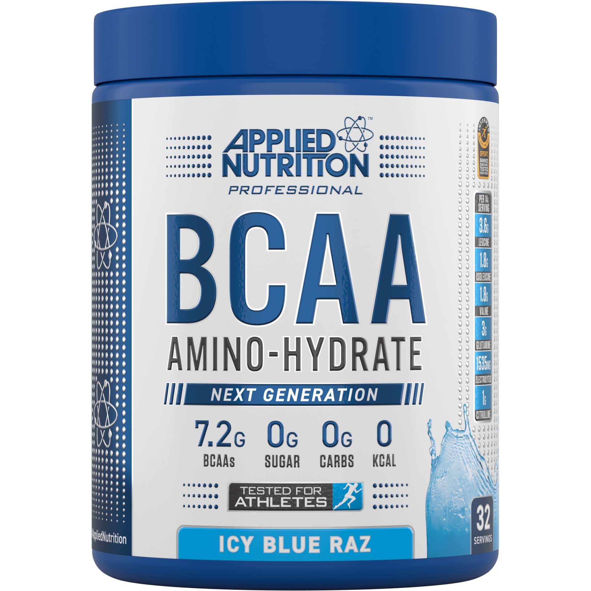 Applied Nutrition BCAA Amino Hydrate, Icy Blue Raz, 32 Serving